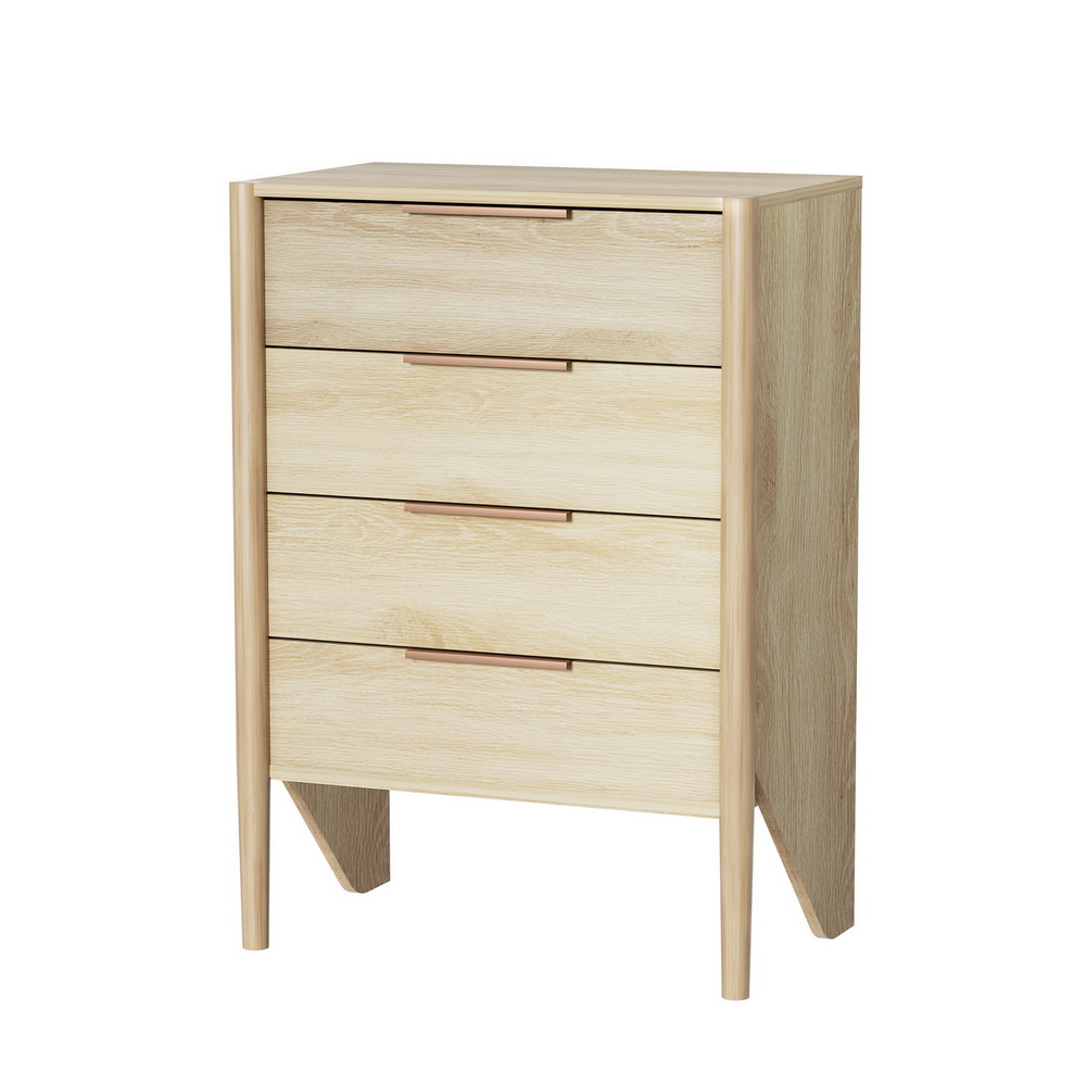 Artiss 4 Chest of Drawers Tallboy - INEZ Pine - Image 3