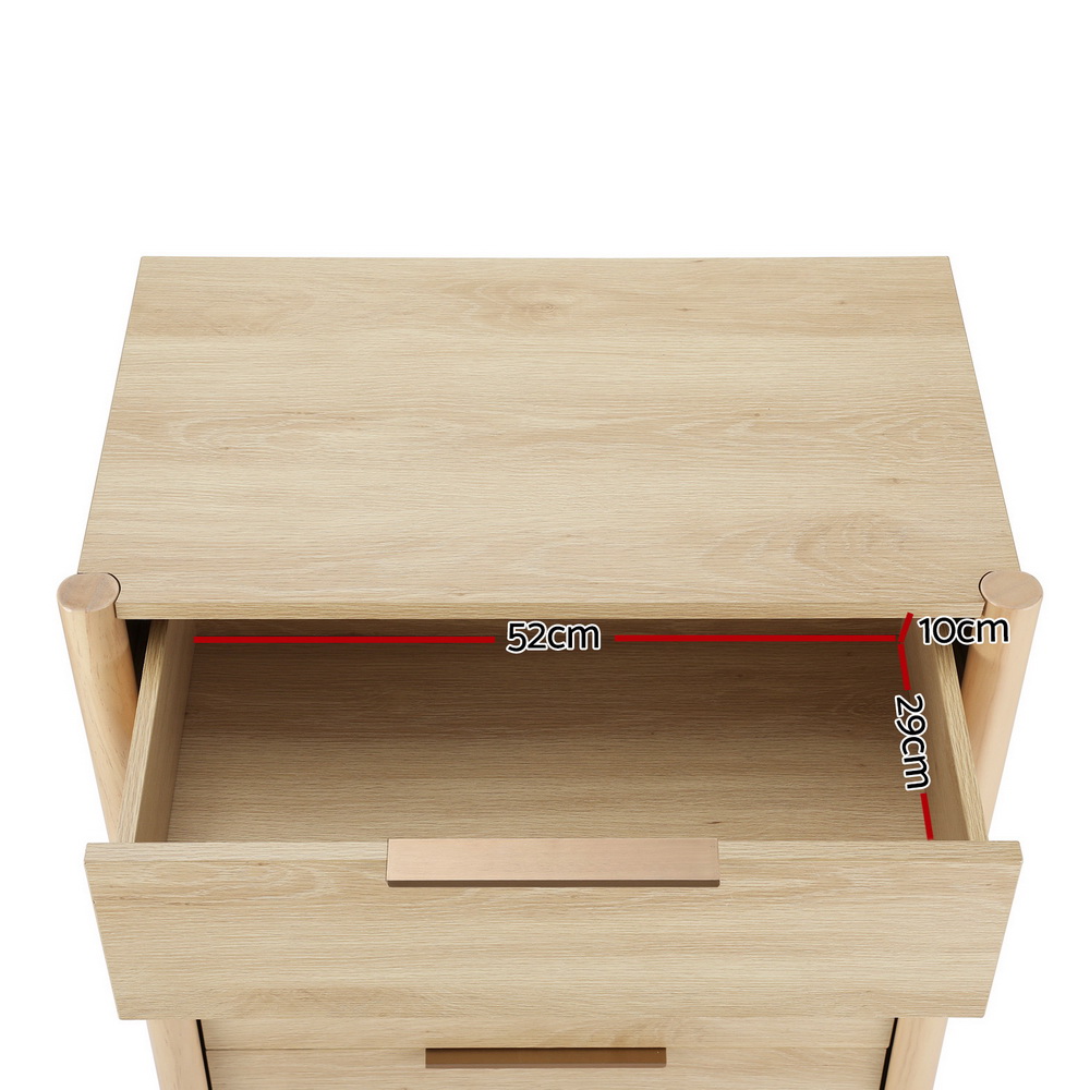 Artiss 4 Chest of Drawers Tallboy - INEZ Pine - Image 5