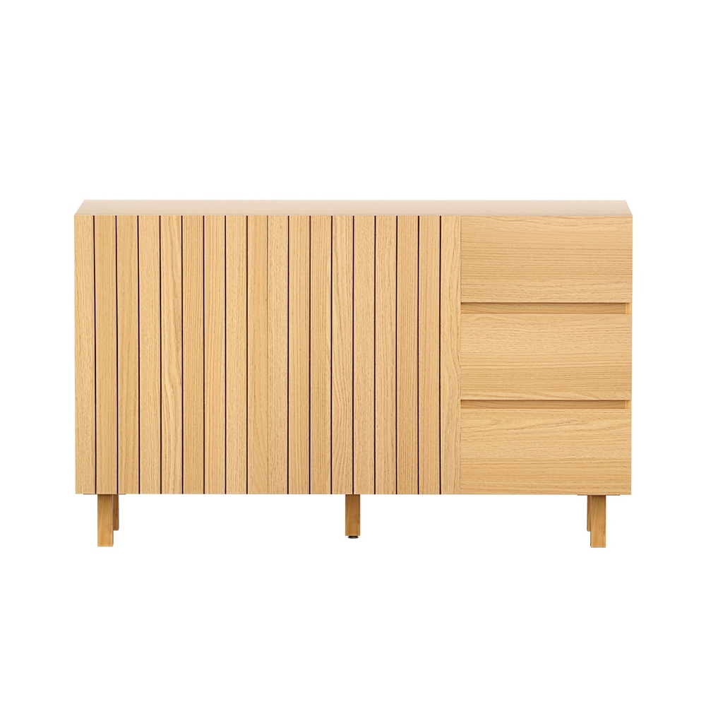 130cm Artiss Buffet Sideboard Cupboard Cabinet Pantry Storage Drawer Pine - Image 5