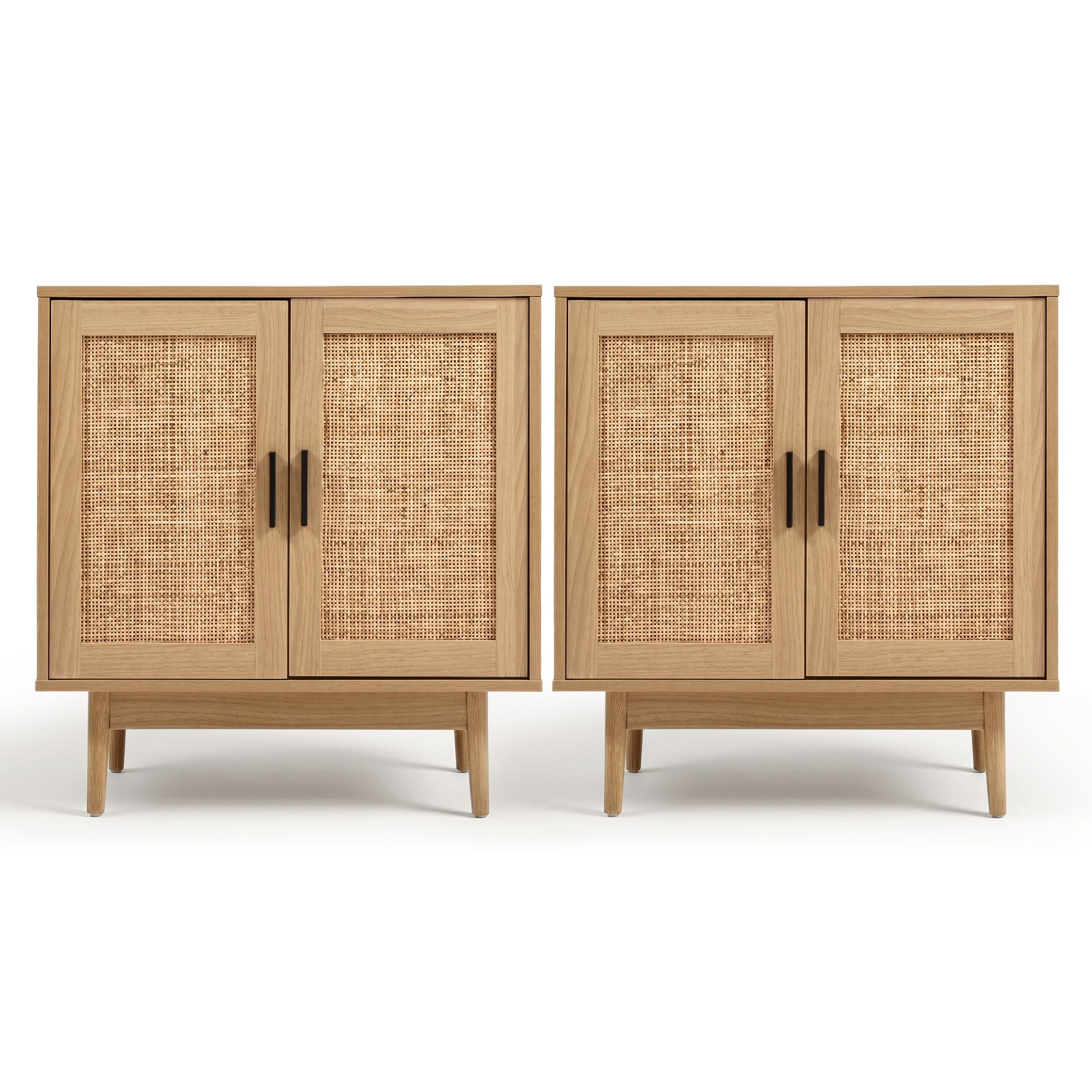 Artiss 2x Buffet Sideboard Cabinet Rattan Cupboard 2 Doors Storage Pantry BRIONY - Image 4