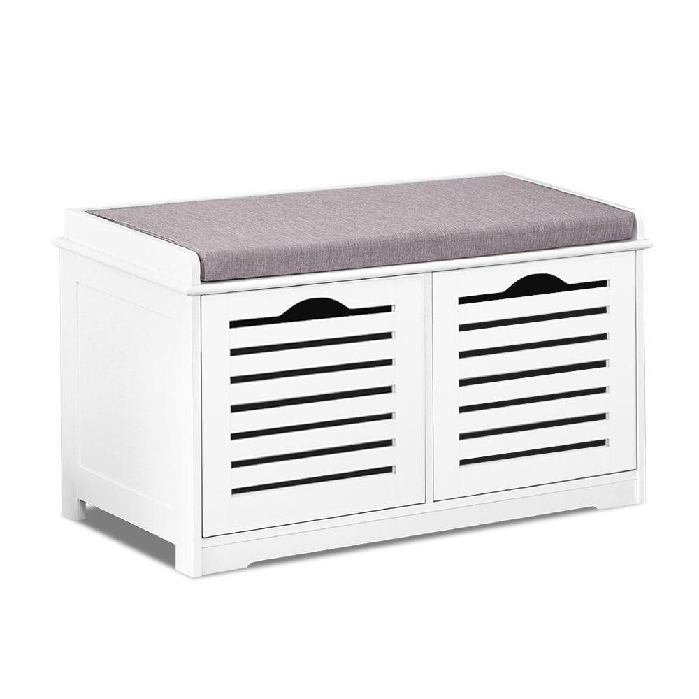 Artiss Shoe Rack Cabinet Bench White Caye - Image 8
