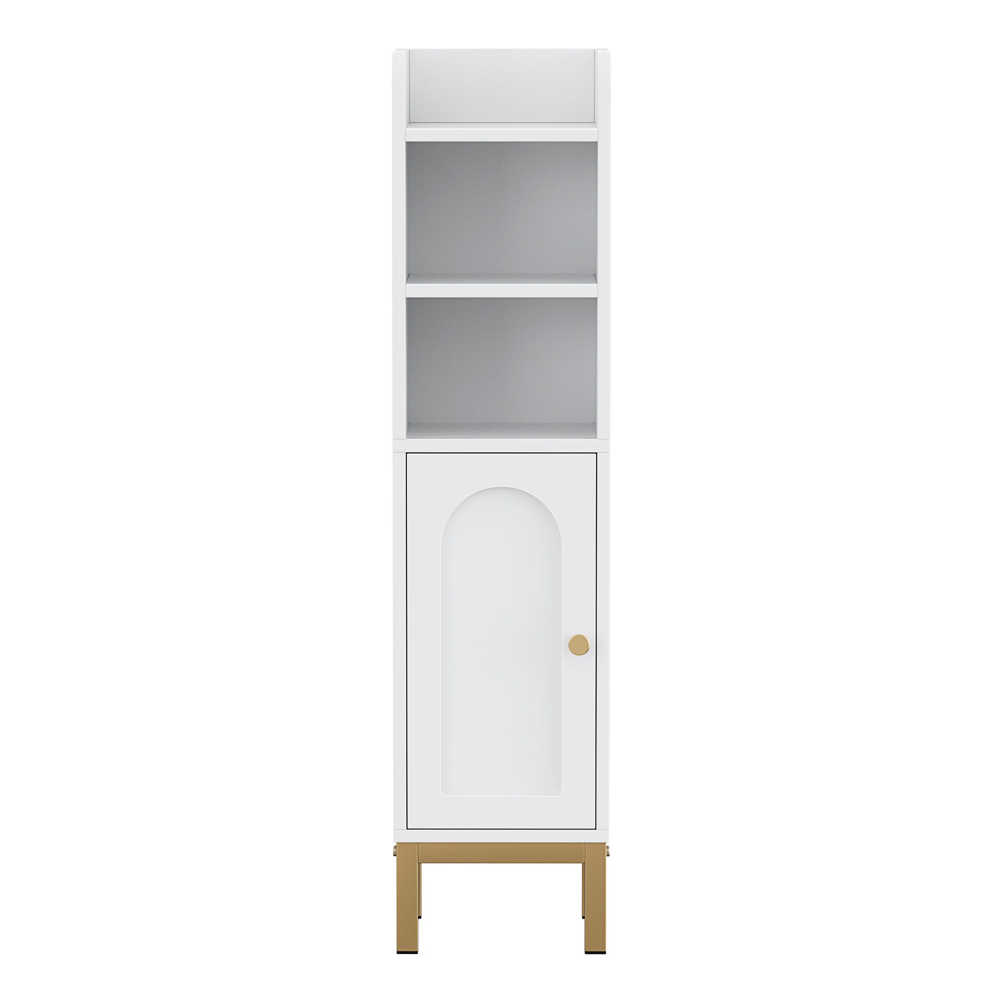 Artiss 2X Bathroom Storage Cabinet Floor Organizer Toilet Corner Adjustable Shelf with Door White - Image 4