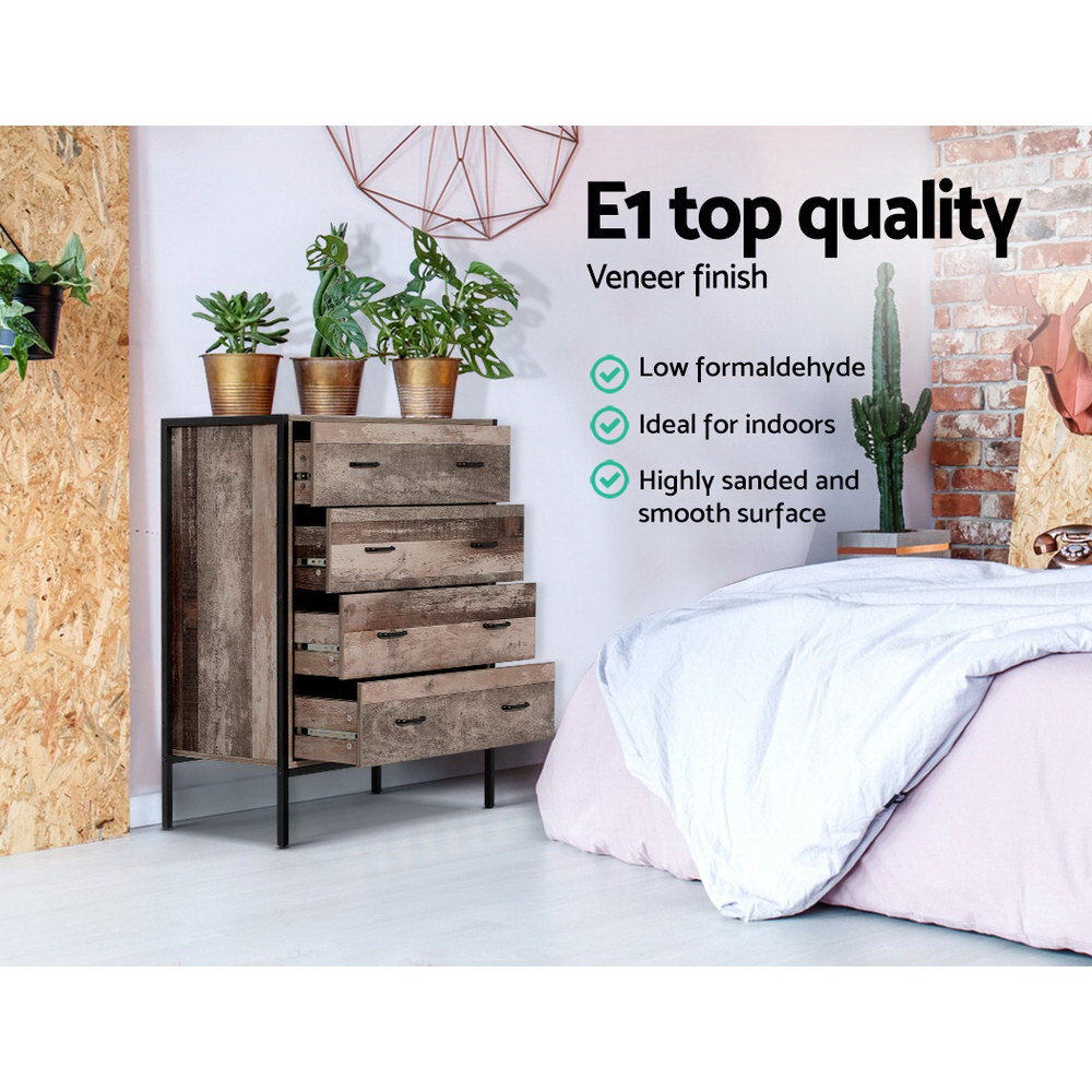 Artiss 4 Chest of Drawers - BARNLY - Image 7