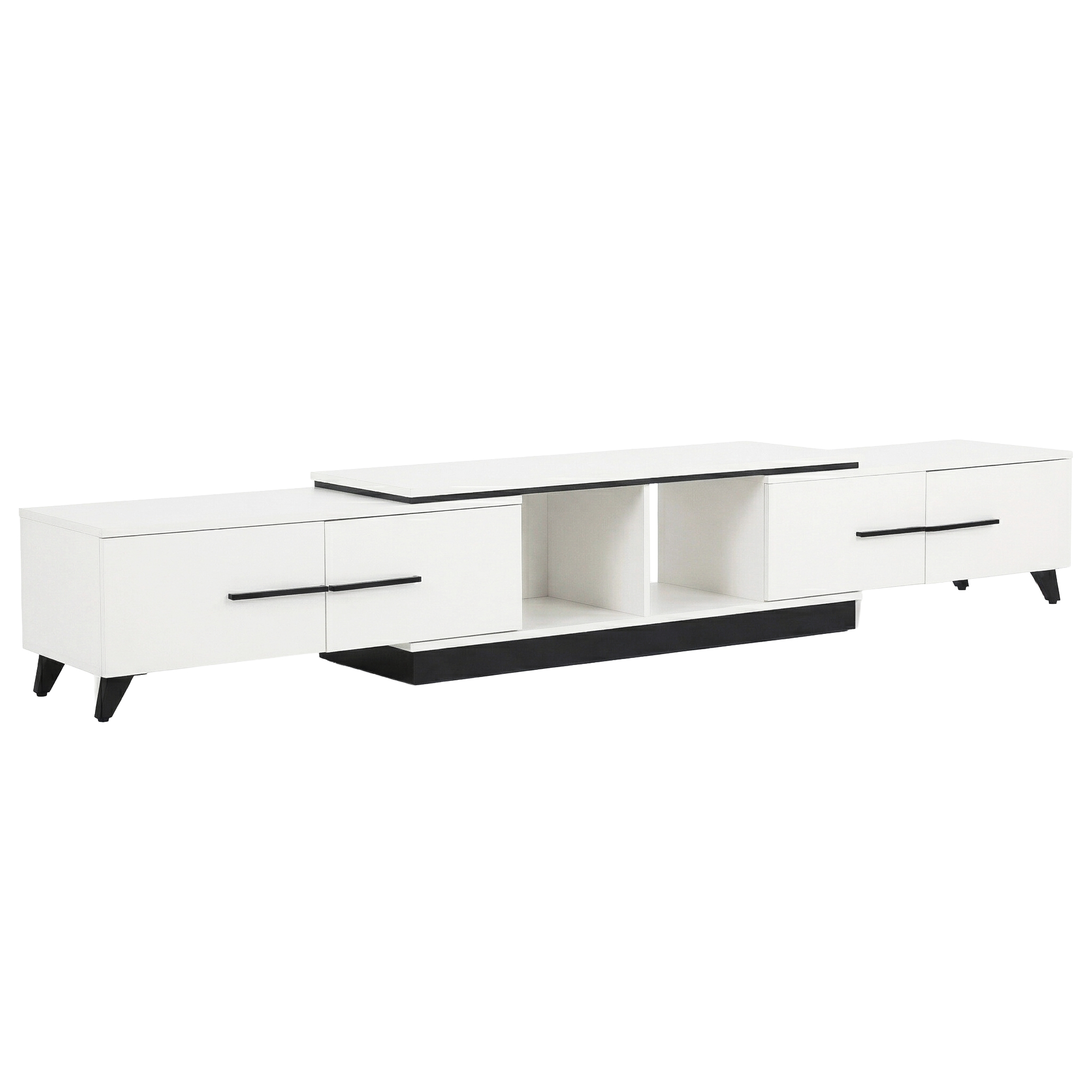 Artiss Extendable TV Cabinet Entertainment Unit Stand White - Image 2