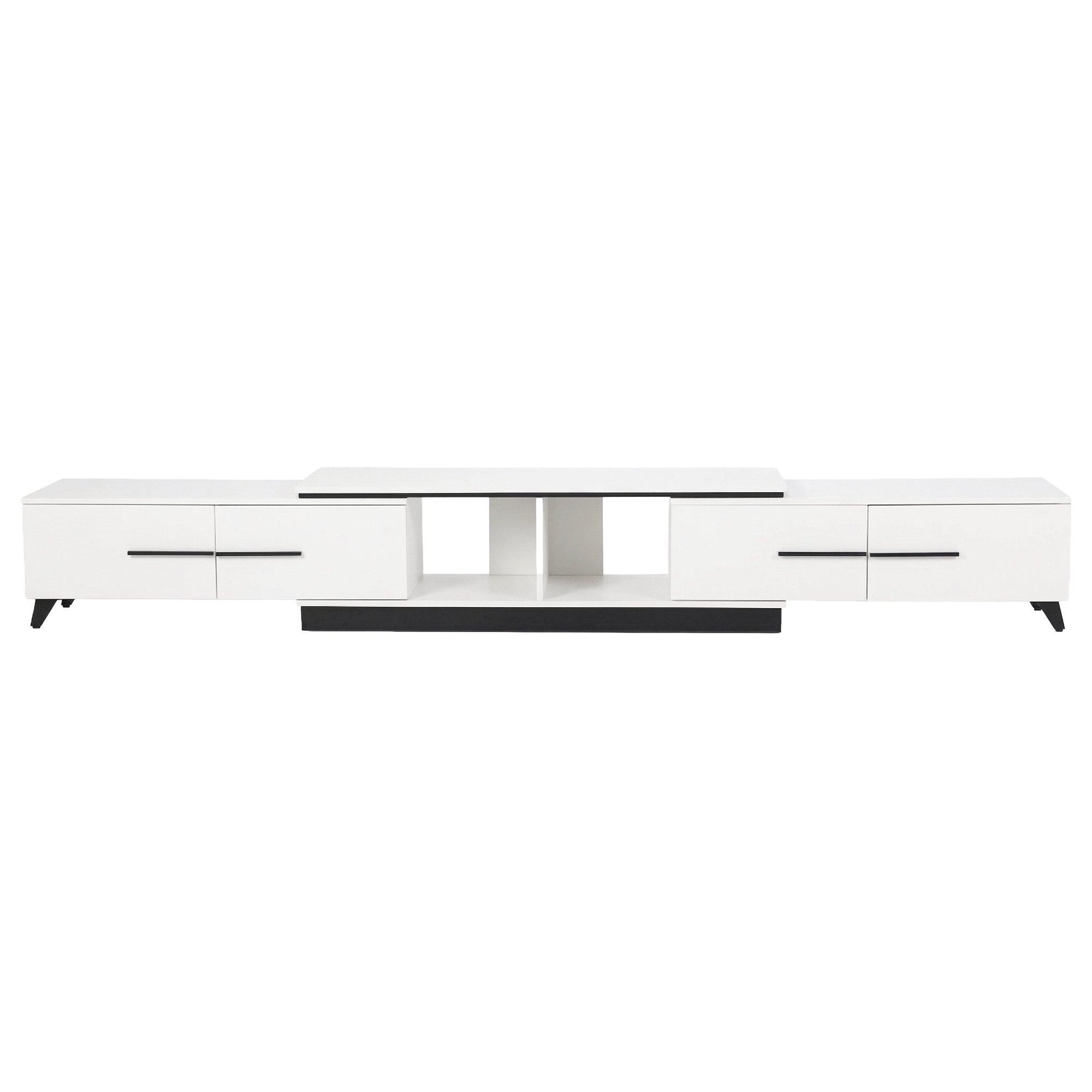 Artiss Extendable TV Cabinet Entertainment Unit Stand White - Image 4