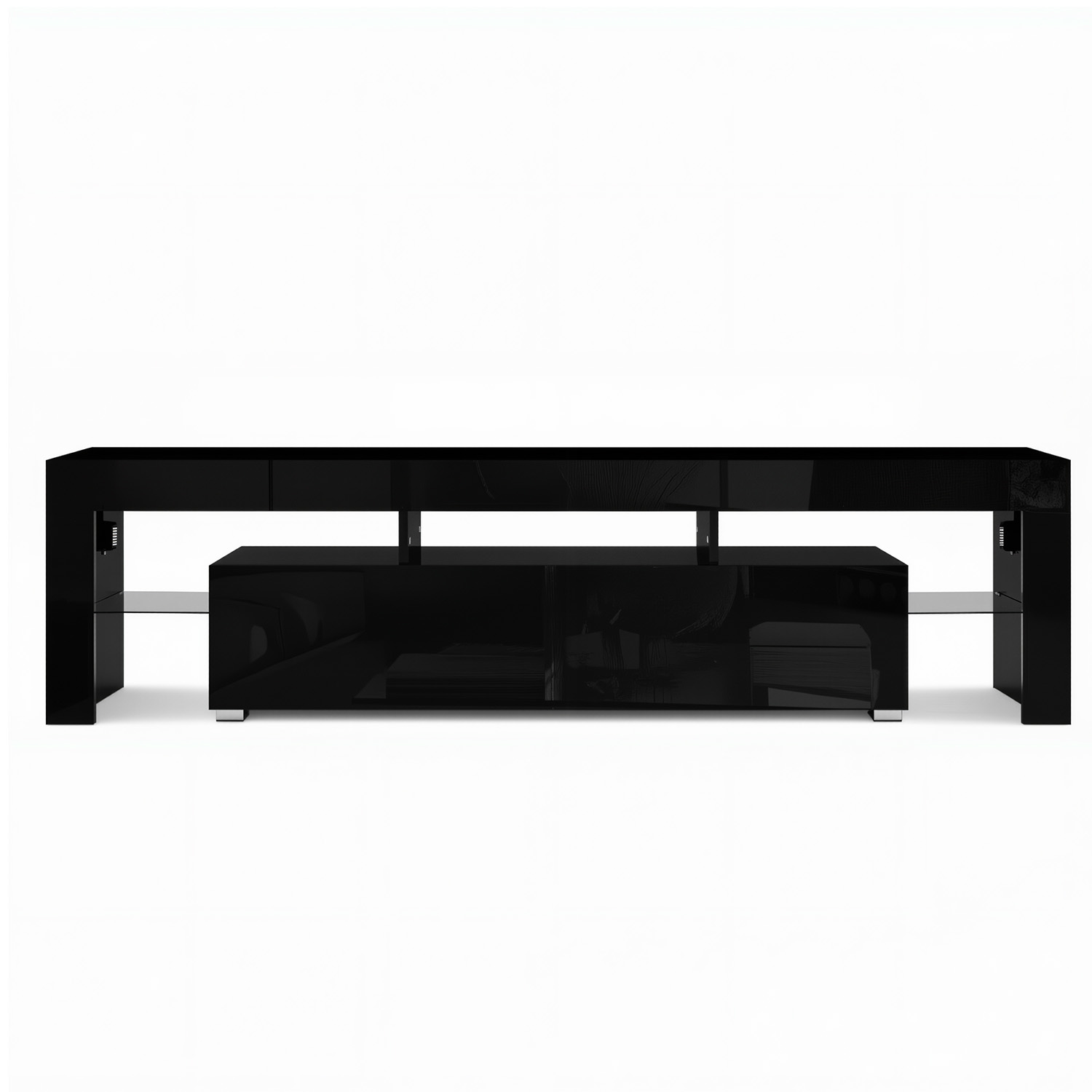 Artiss Entertainment Unit TV Cabinet LED 189cm Black Elo - Image 3