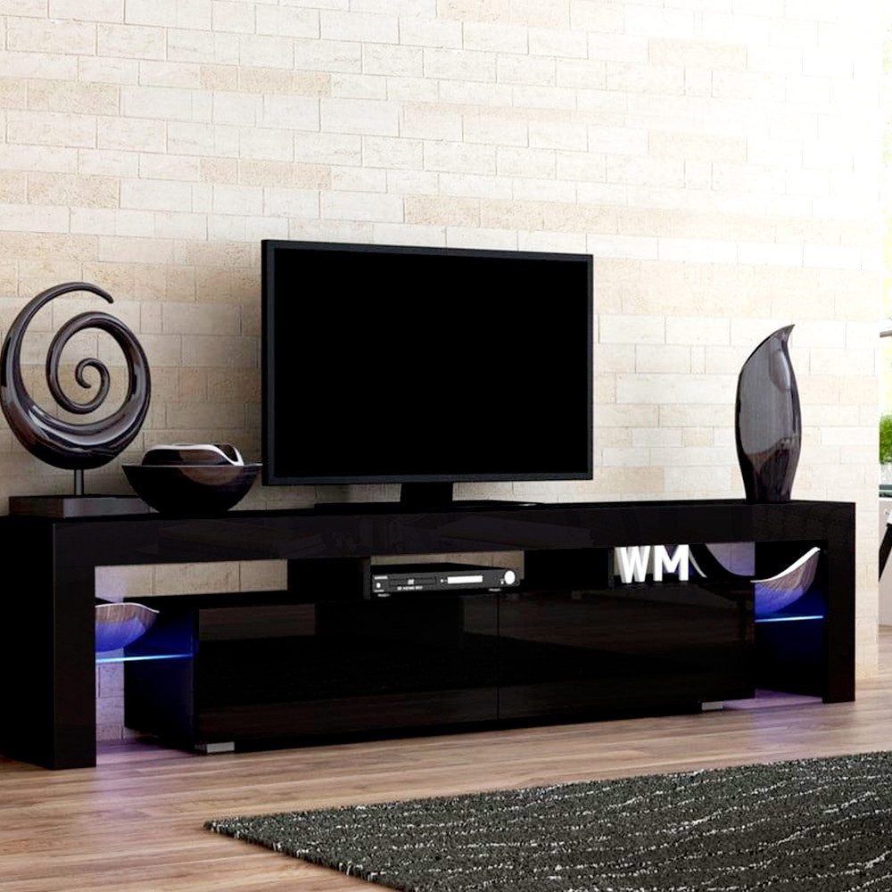 Artiss Entertainment Unit TV Cabinet LED 189cm Black Elo - Image 8