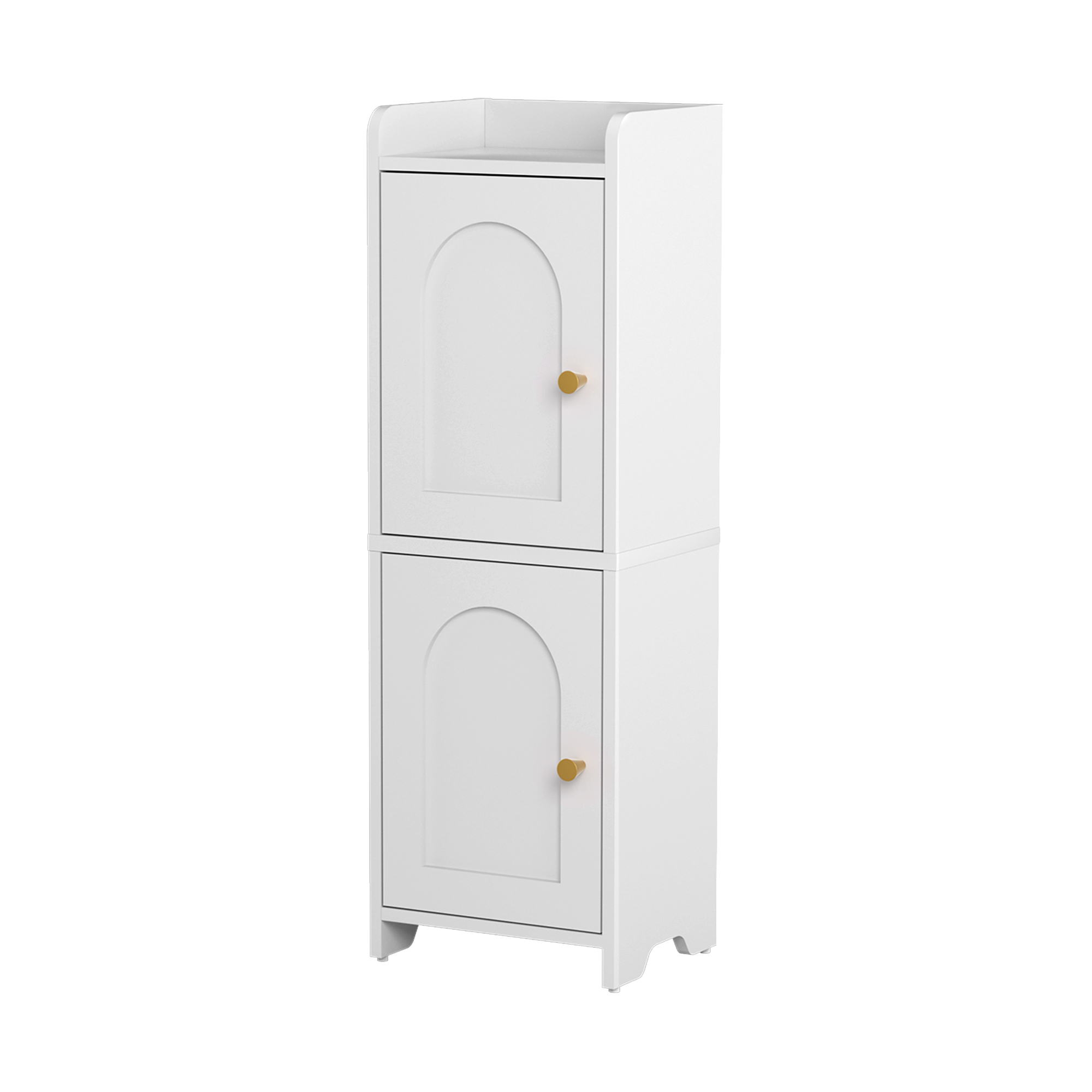 Artiss Bathroom Storage Cabinet 2-Tier Slim Toilet Organizer Adjustable White - Image 1