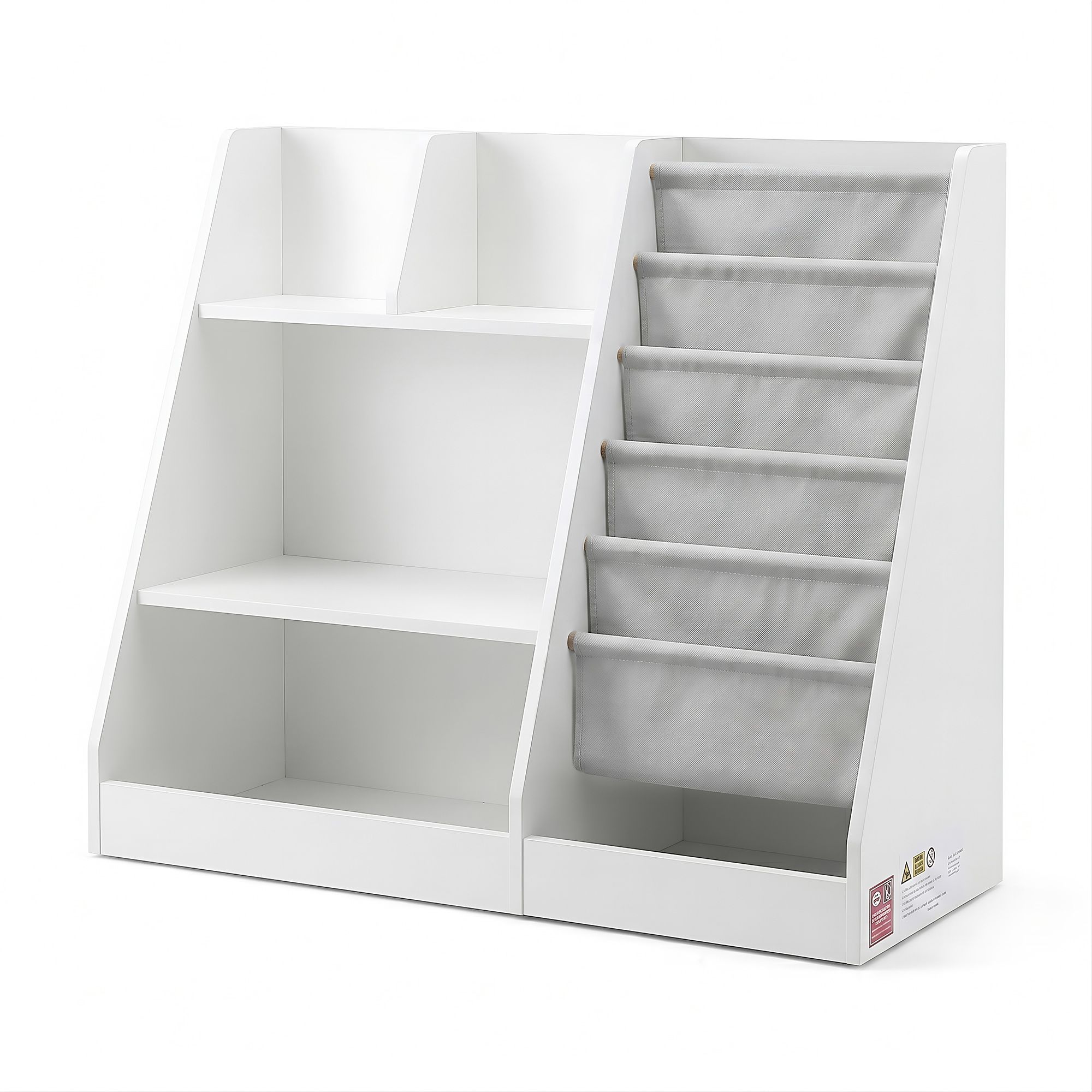Keezi Kids Bookshelf Wood Bookcase Toddler Toys Storage Rack Display Shelves - Image 1