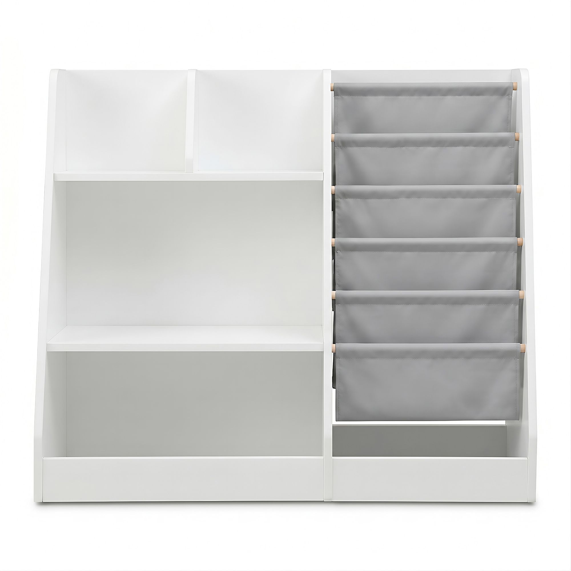 Keezi Kids Bookshelf Wood Bookcase Toddler Toys Storage Rack Display Shelves - Image 4