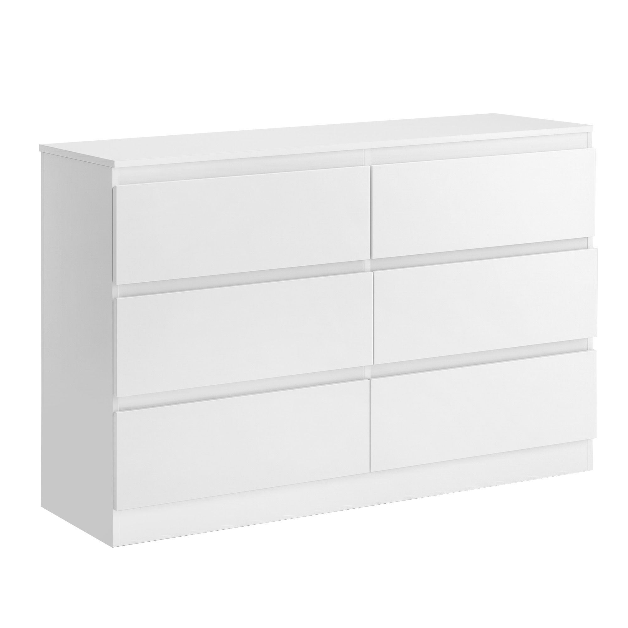 Artiss 6 Chest of Drawers Lowboy White - Image 1