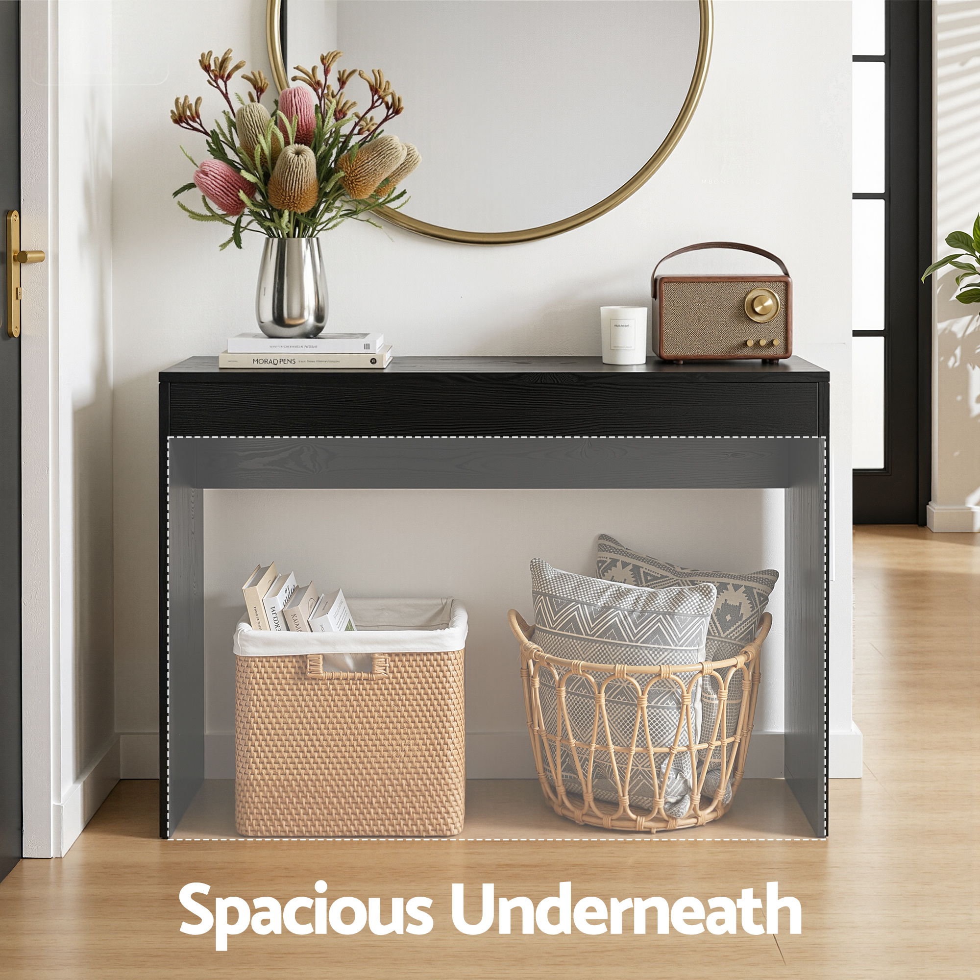 Artiss Console Table Hallway Sofa Entryway Entrance 120CM Black - Image 5