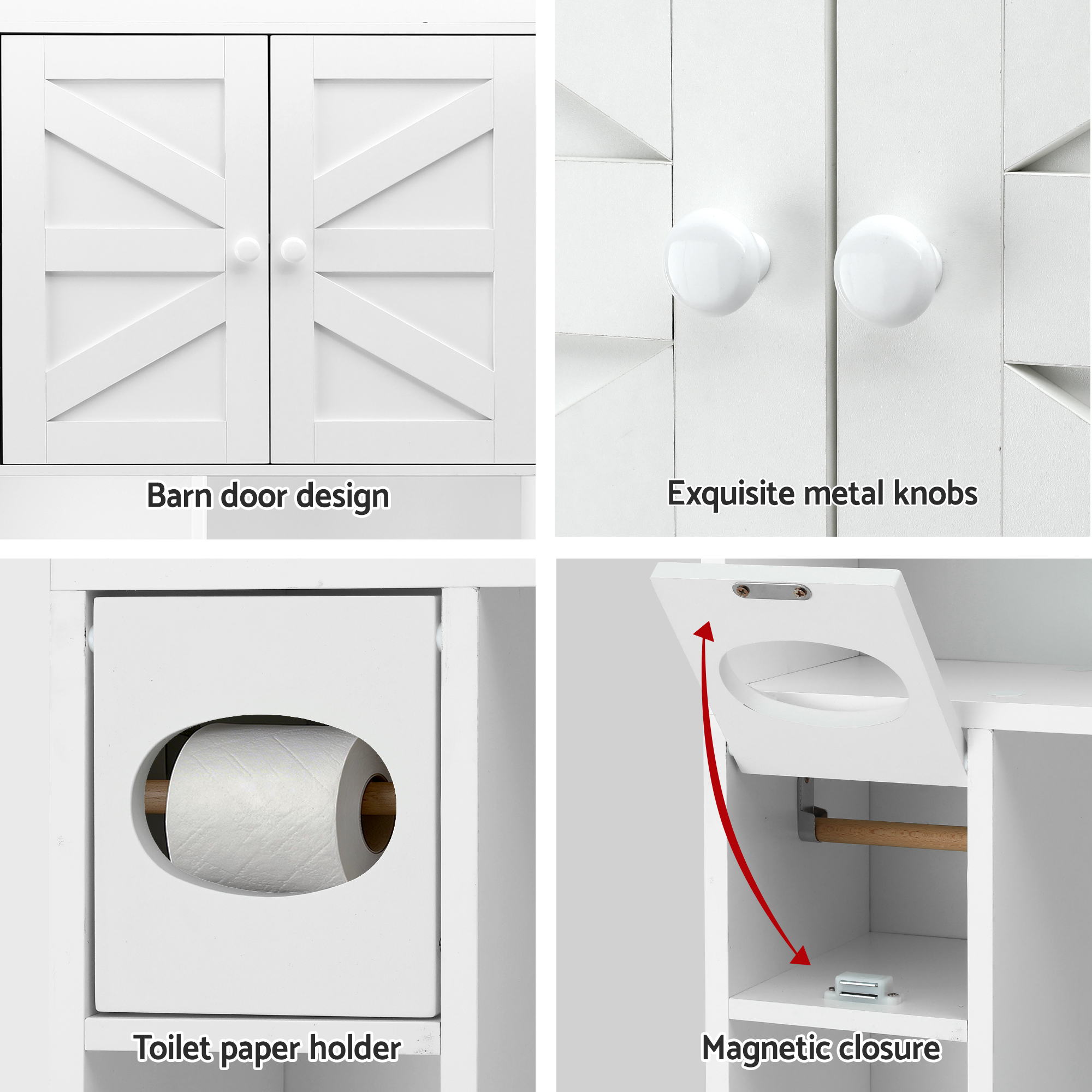 Artiss Bathroom Storage Cabinet Over The Toilet Organiser Laundry Shelf Holder - Image 8
