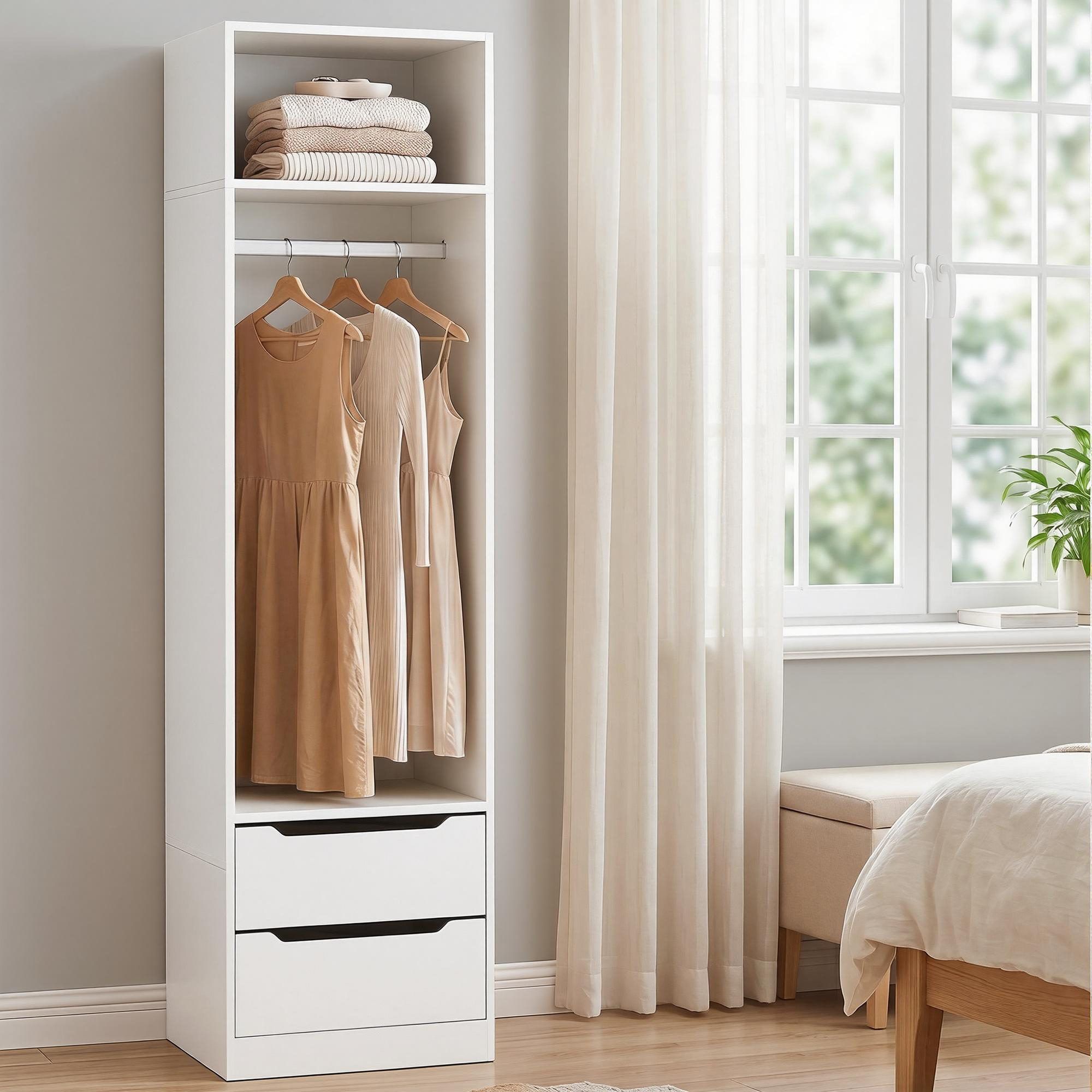 Artiss Wardrobe Clothes Closet Storage Organizer White - Image 1