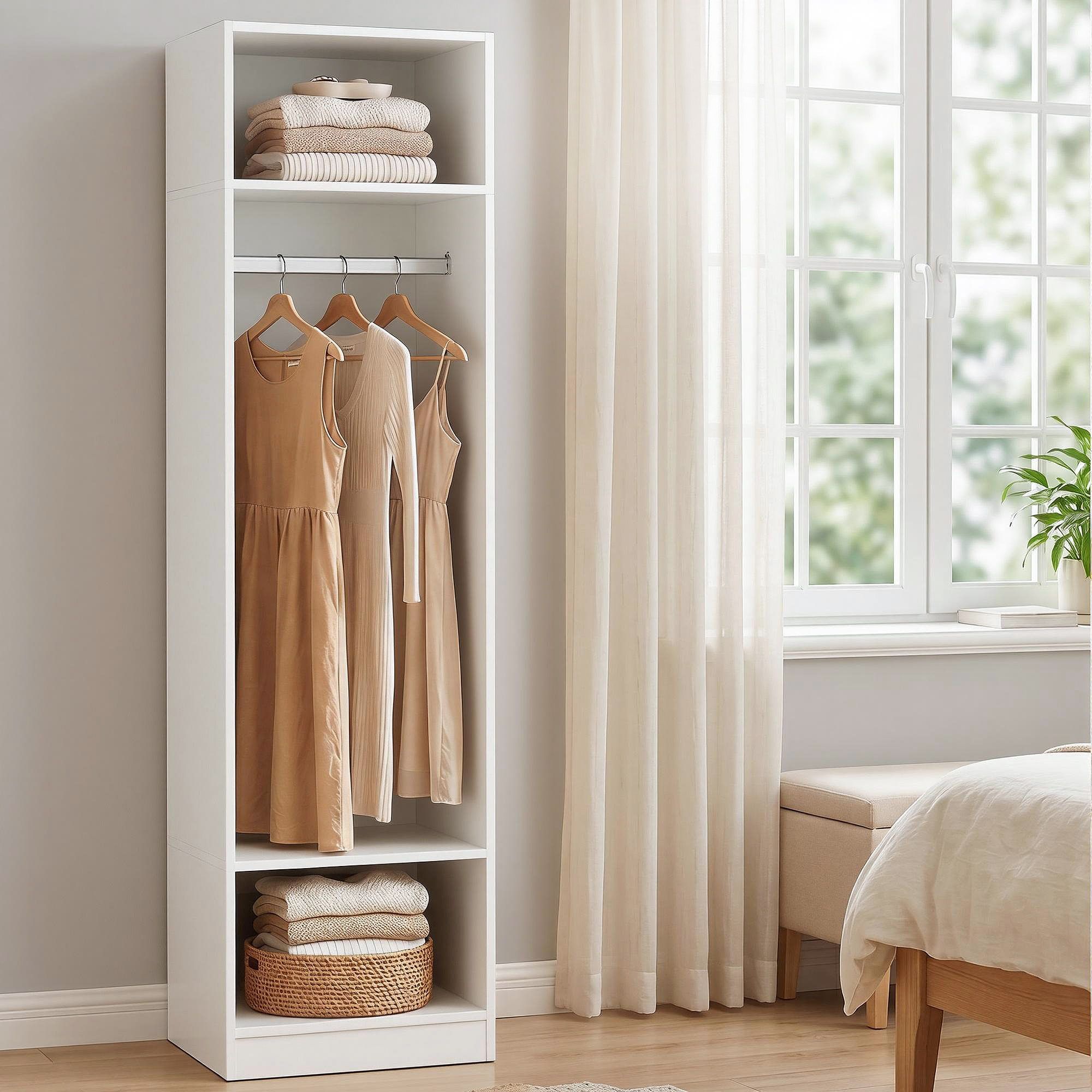 Artiss Wardrobe Clothes Closet Storage Organizer Shelf White - Image 1