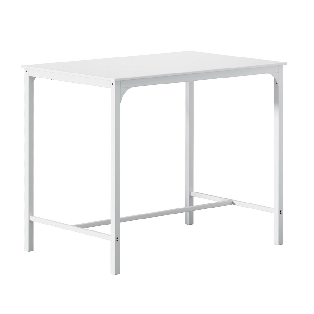 Artiss Bar Table Dining Desk High Kitchen Shelf Metal Legs Cafe Pub White - Image 3
