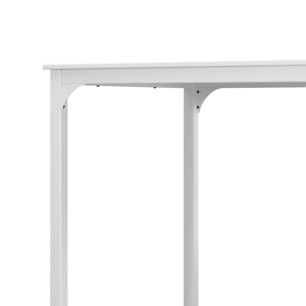 Artiss Bar Table Dining Desk High Kitchen Shelf Metal Legs Cafe Pub White - Image 6