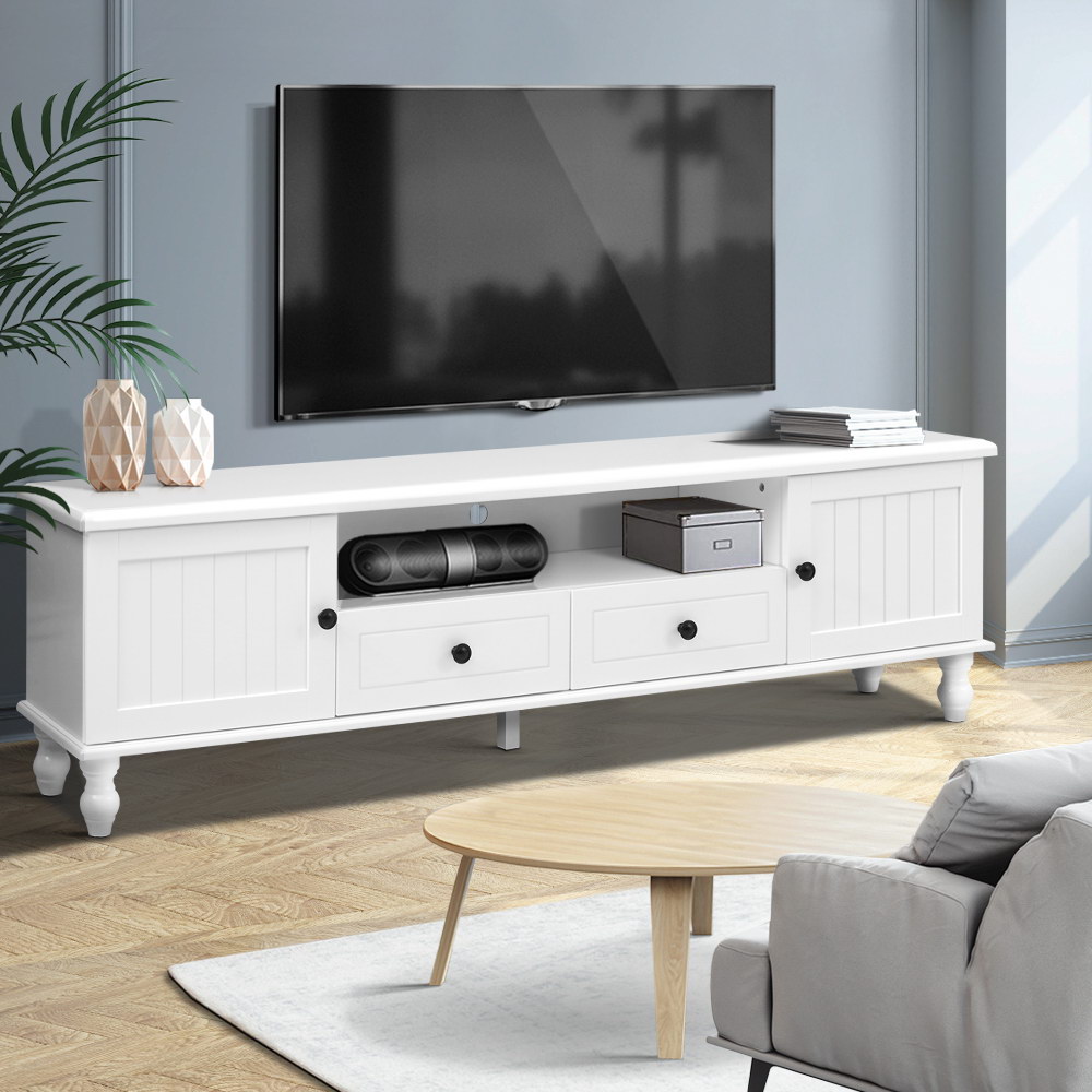 Artiss TV Cabinet Entertainment Unit 160cm White Kubi - Image 1