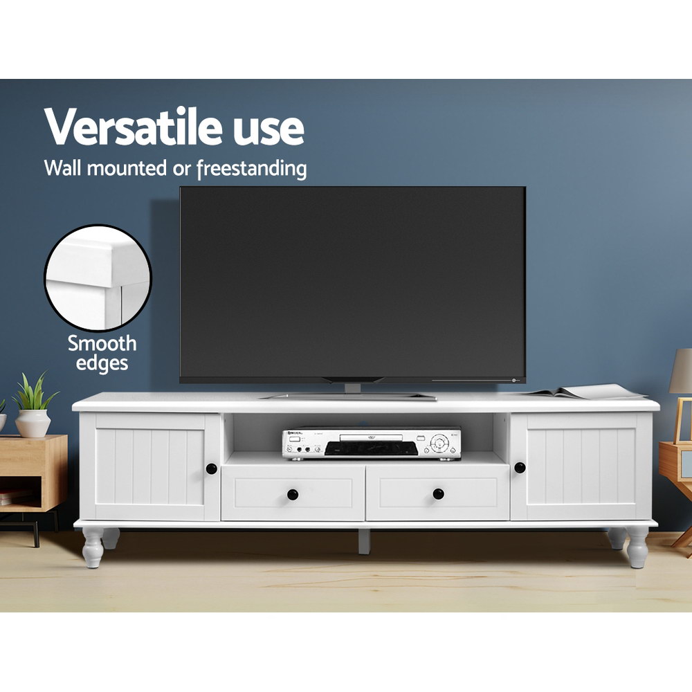 Artiss TV Cabinet Entertainment Unit 160cm White Kubi - Image 6