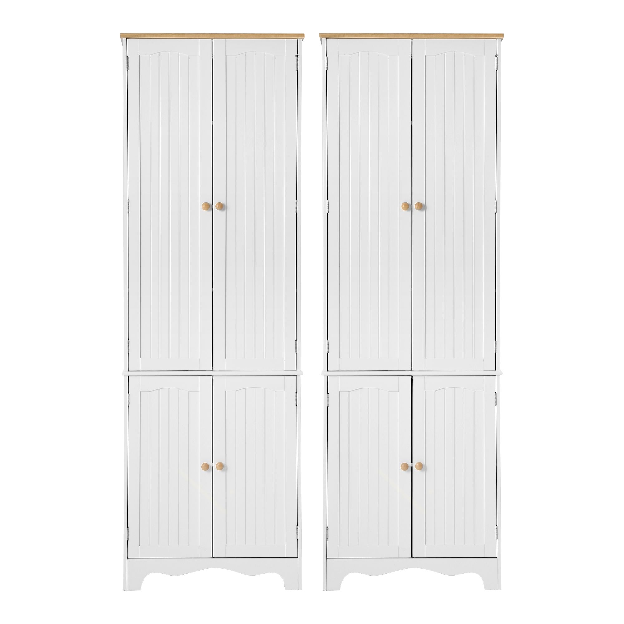 Artiss 2x Buffet Sideboard Pantry Cabinet Cupboard 6-Tiers Storage Shelves BERNE - Image 4