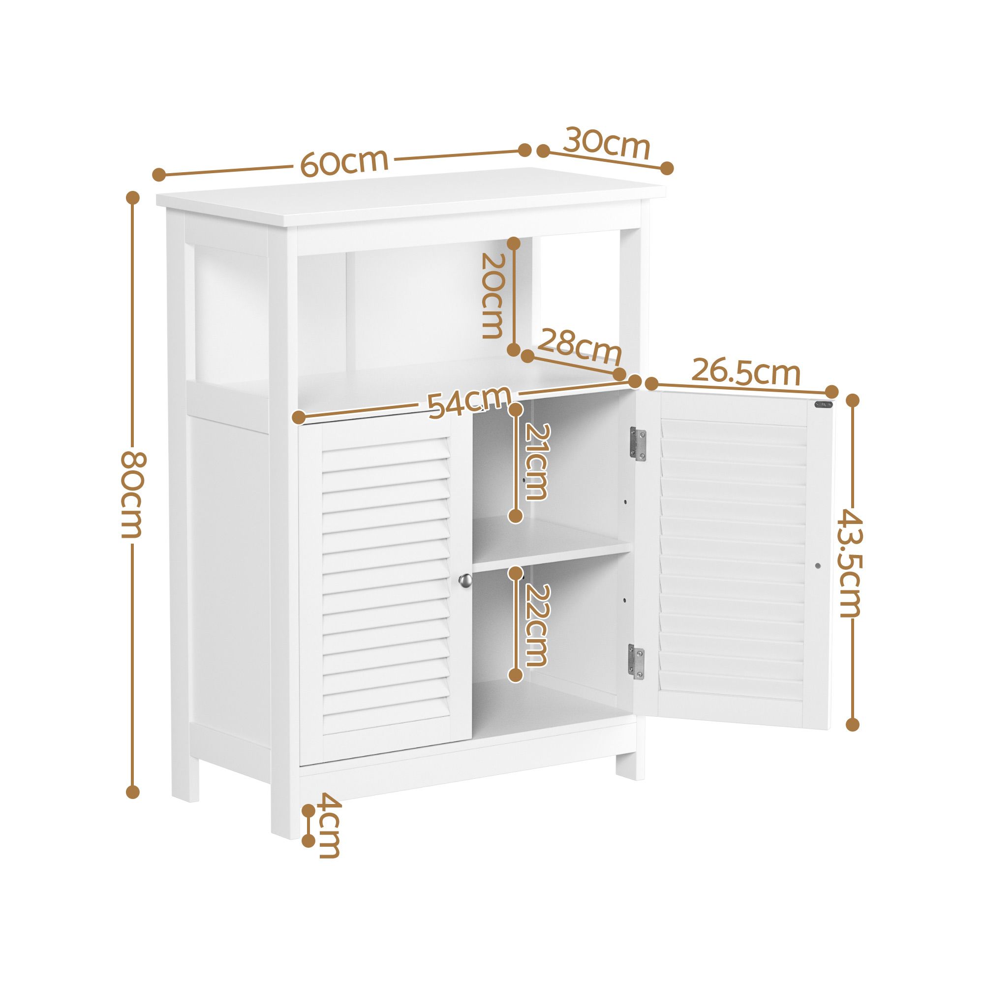 Artiss 2x Buffet Sideboard Cabinet Server Cupboard Kitchen Bathroom Storage IVOR - Image 3