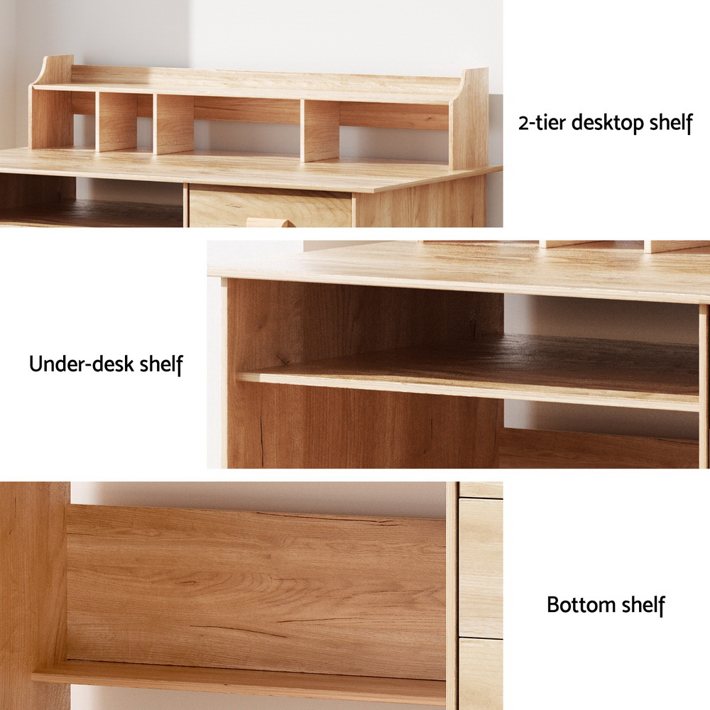 Artiss Computer Desk Office Study Desks Table Shelf Drawer - Image 6