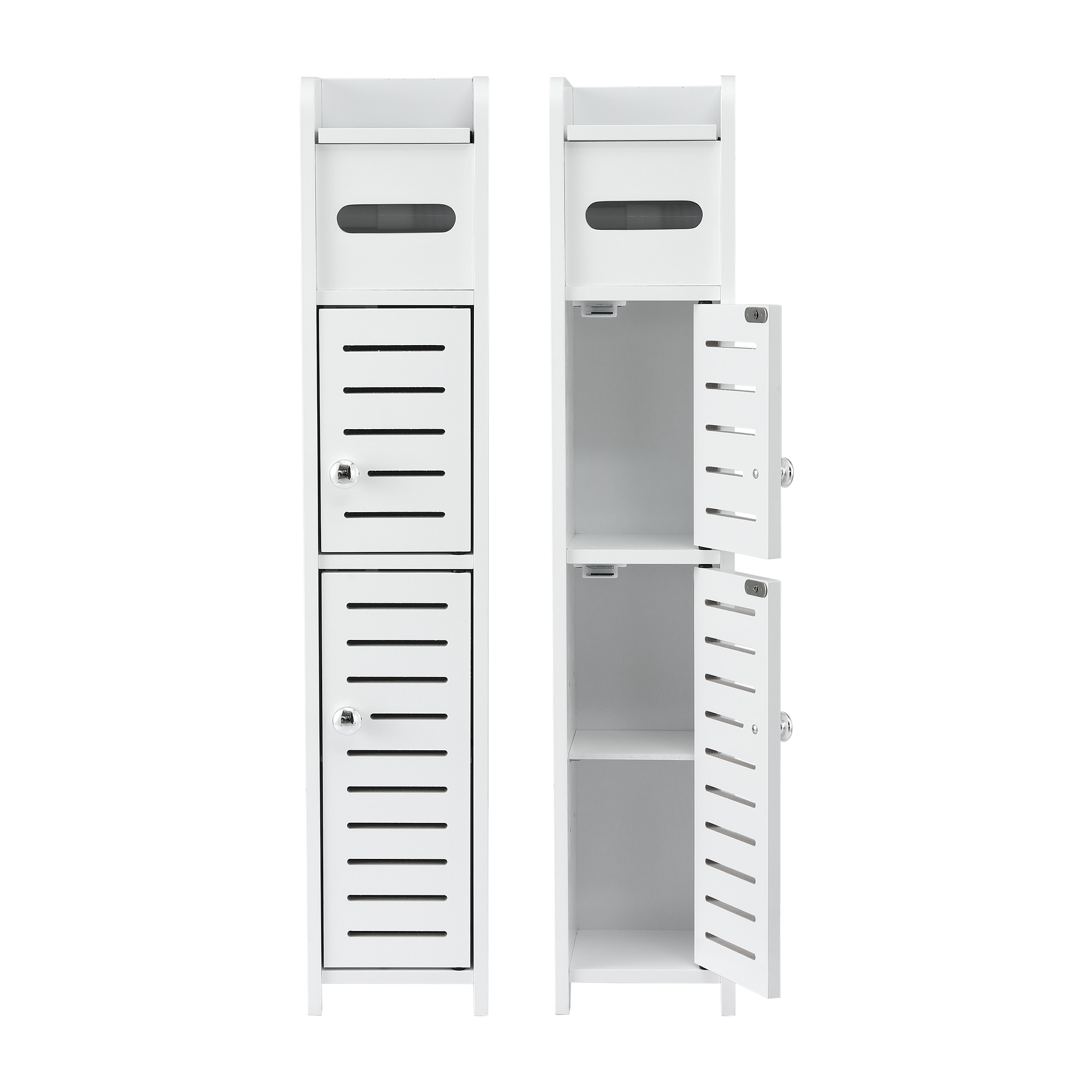 Artiss 2x Bathroom Storage Cabinet 3-Tier Toilet Paper Holder Organizer White - Image 4