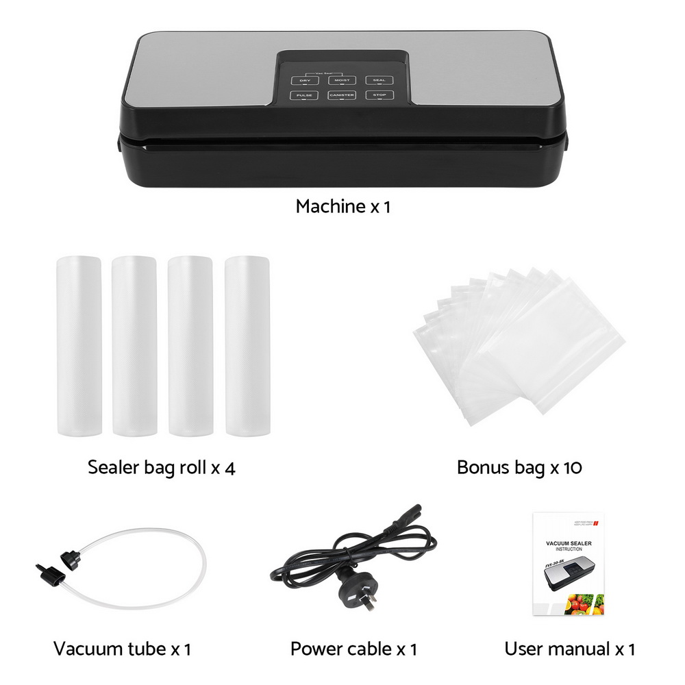 Devanti Food Vacuum Sealer Machine Auto Seal Cutter 5 Modes Storage Bags 4 Rolls - Image 3