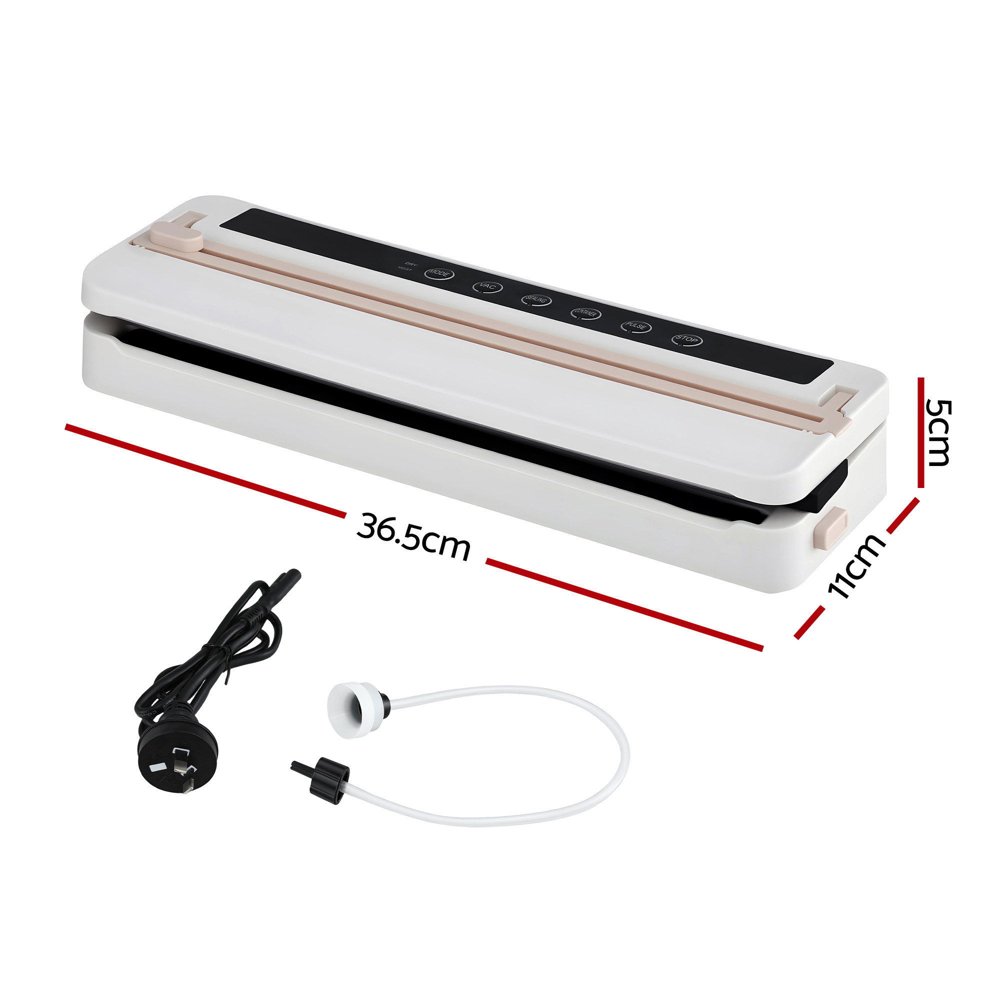 Devanti Food Vacuum Sealer Machine Fresh Storage Auto Seal Slide Cutter 6 Modes White - Image 2