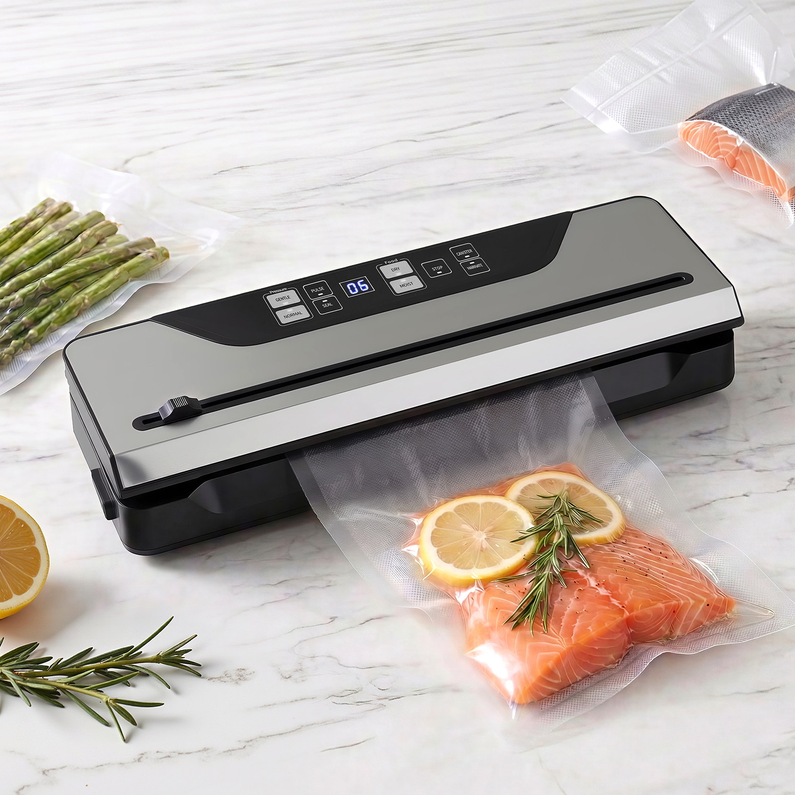 Devanti Food Vacuum Sealer Machine Auto Seal Slide Cutter 9 Modes Marinate Black - Image 1