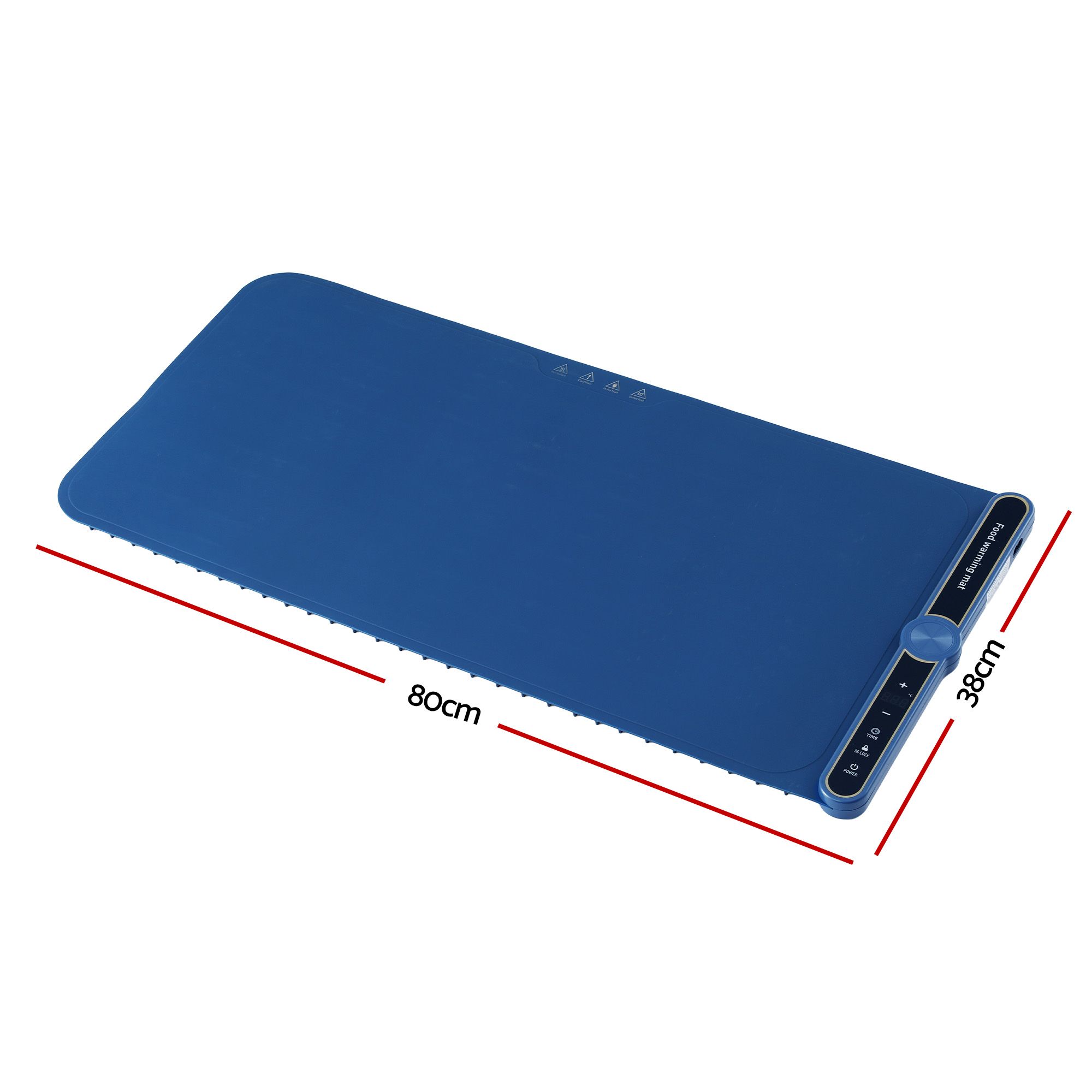 Devanti Food Warming Mat 80cm Electric Food Warmer Roll Up Buffet Tray Blue - Image 2