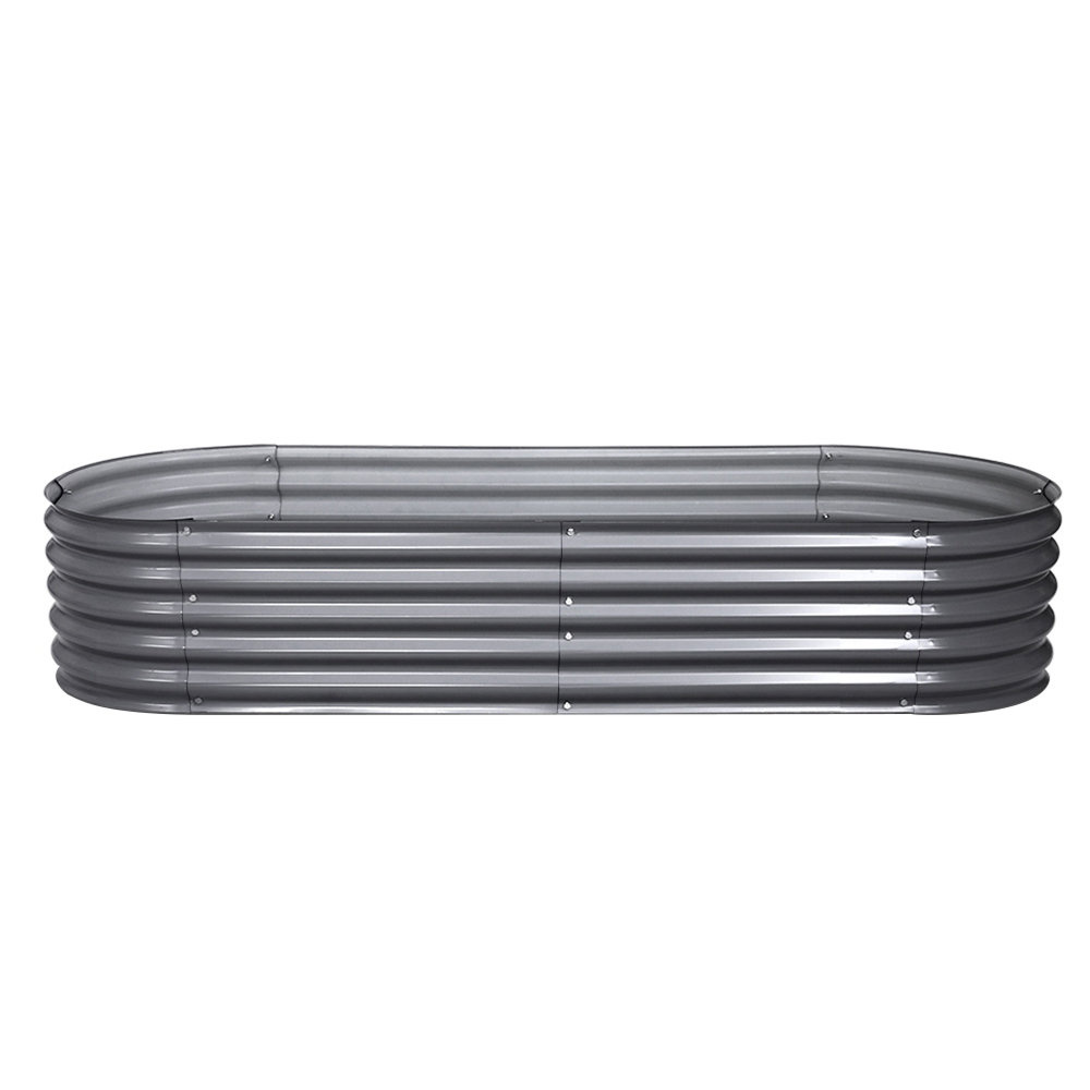 2x Green Fingers Raised Garden Bed 160X80X42cm Oval Planter Box Raised Container Galvanised - Image 8
