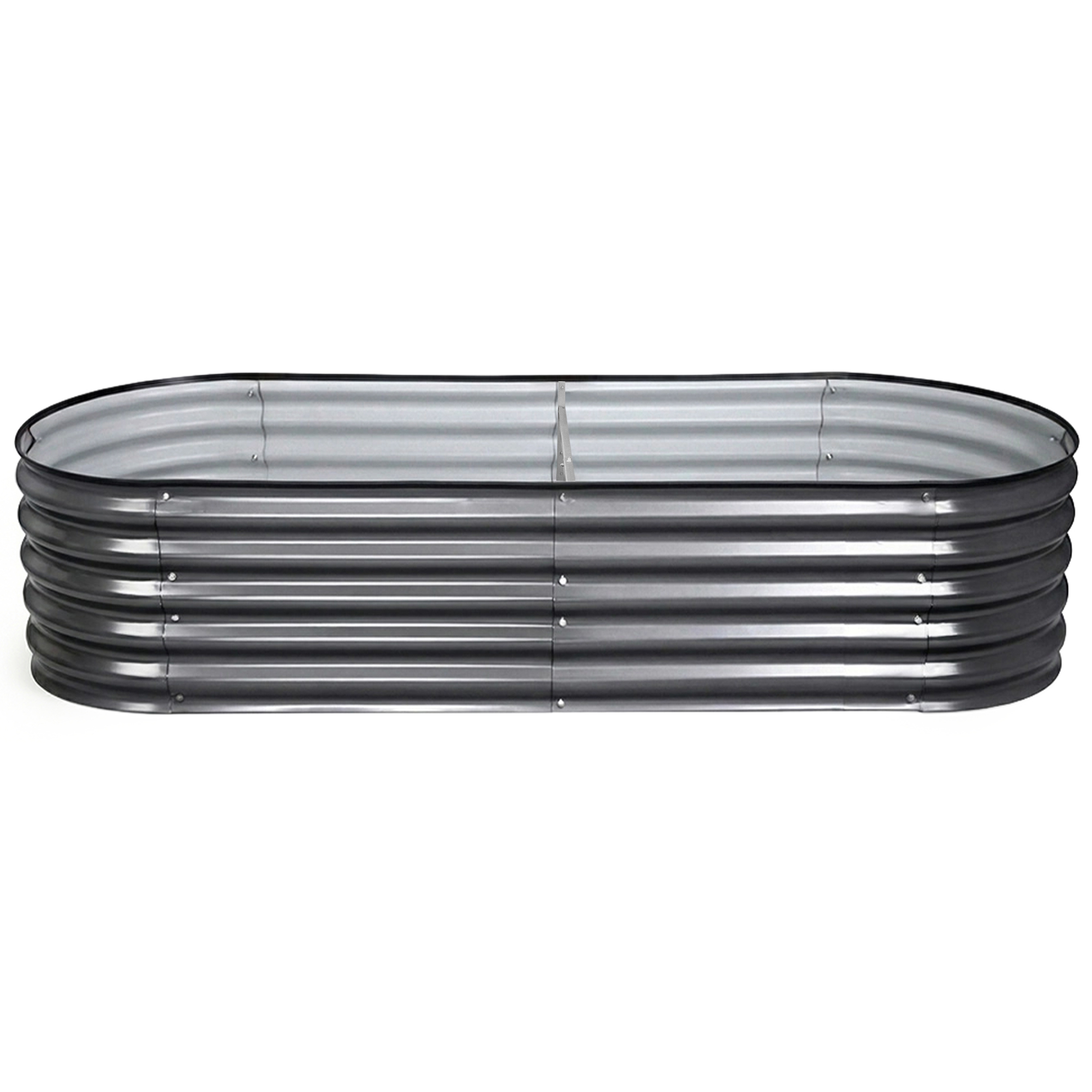 Green Fingers 4 Pcs Raised Garden Bed Kit Oval Galvanized Steel Planter Boxes 160x80x42cm, Heavy Duty Metal Elevated Garden Bed for Vegetables Flowers Herbs, with Safety Edging, Gloves & Pegs Included - Image 8