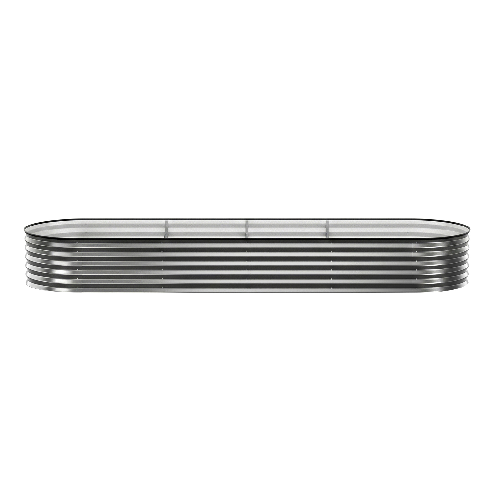 Green Fingers 4 Pcs Raised Garden Bed Kit Oval Galvanized Steel Planter Boxes 320x80x42cm, Heavy Duty Metal Elevated Garden Bed for Vegetables Flowers Herbs, with Safety Edging, Gloves & Pegs Included - Image 8