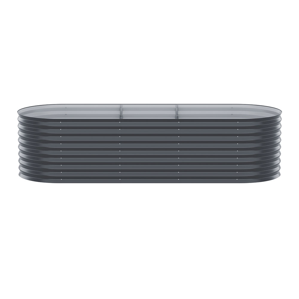 x2 Green Fingers Raised Garden Bed Kit Planter Oval Galvanised Steel 240cmX80cmX56cm - Image 8