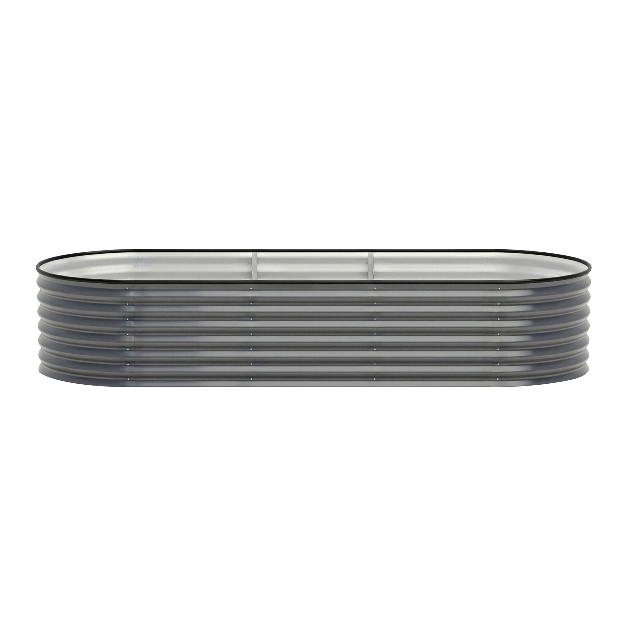 Green Fingers 4 Pcs Raised Garden Bed Kit Oval Galvanized Steel Planter Boxes 240x80x56cm, Heavy Duty Metal Elevated Garden Bed for Vegetables Flowers Herbs, with Safety Edging, Gloves & Pegs Included - Image 8