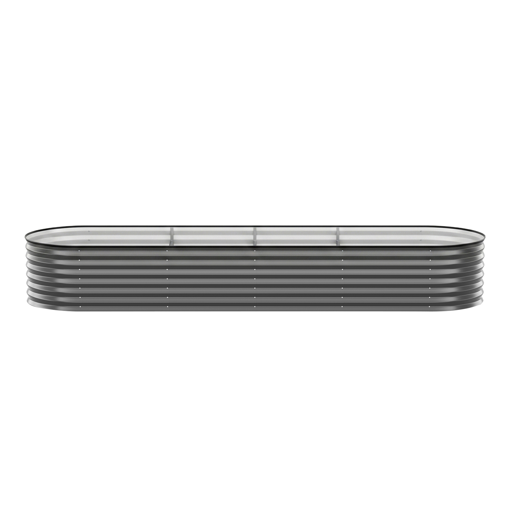 Green Fingers 4 Pcs Raised Garden Bed Kit Oval Galvanized Steel Planter Boxes 320x80x56cm, Heavy Duty Metal Elevated Garden Bed for Vegetables Flowers Herbs, with Safety Edging, Gloves & Pegs Included - Image 8