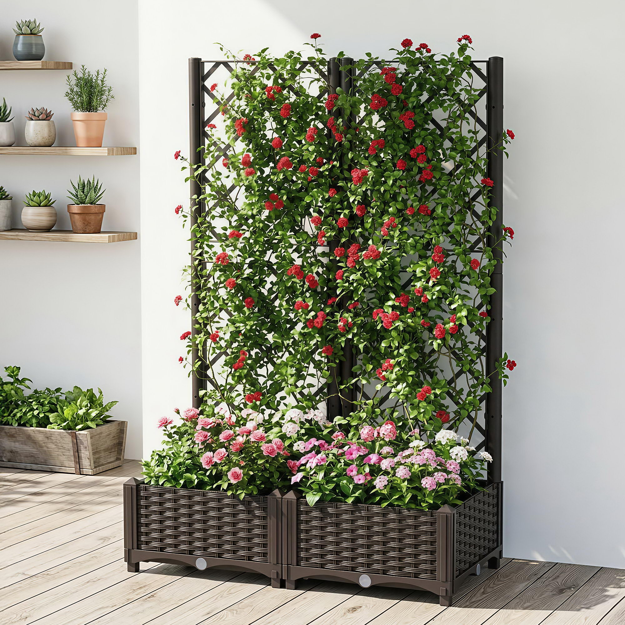 Green Fingers Raised Garden Bed Vertical Planter Self Watering Large Elevated Veggie Box 80x40x122cm - Image 8