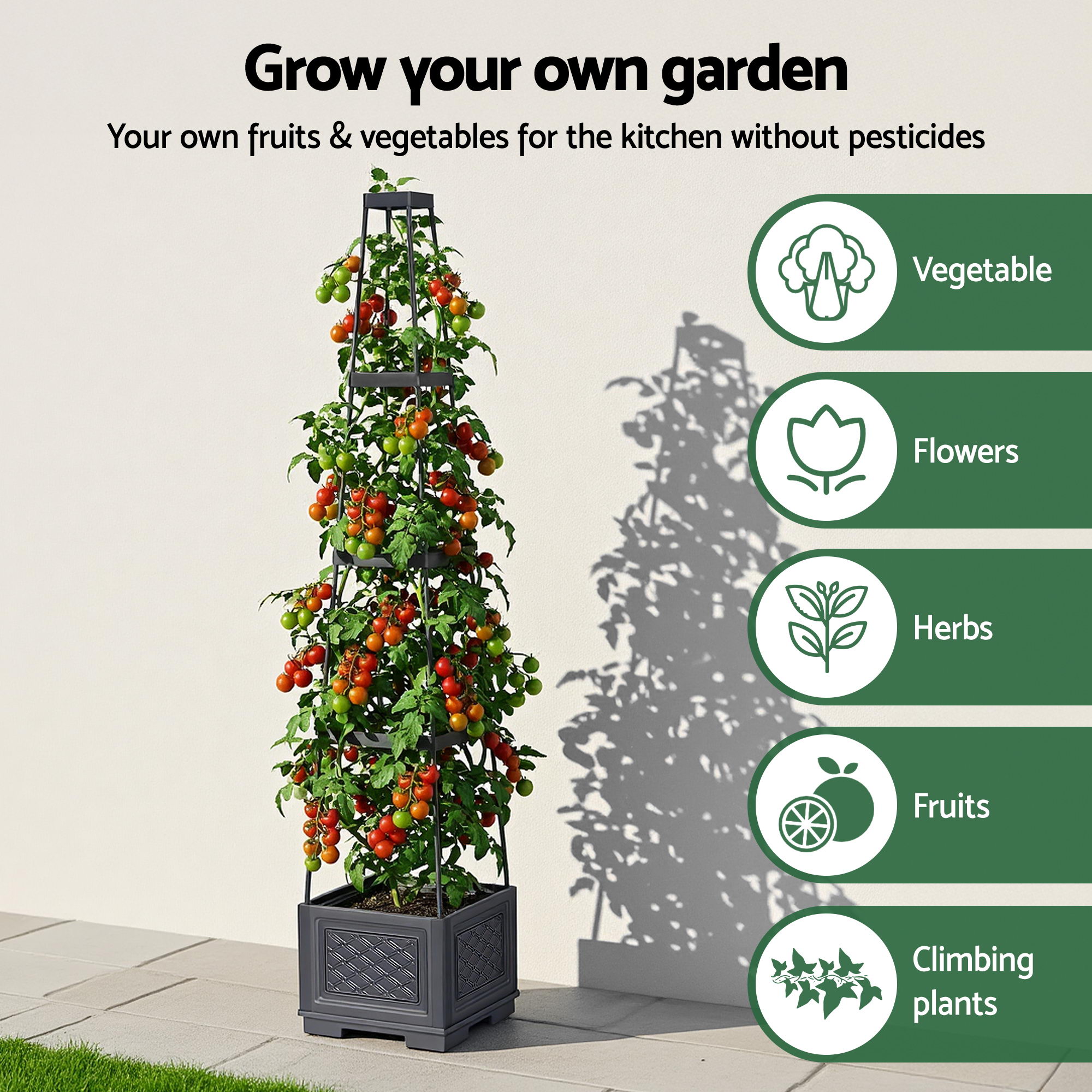 Green Fingers Self Watering Planter with Trellis - Image 5