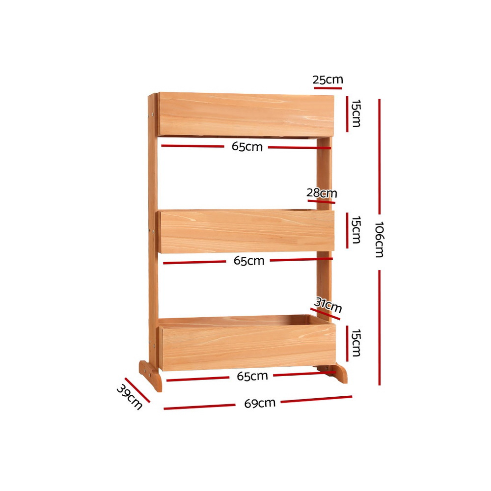 Green Fingers Garden Bed Elevated 69x39x106cm Wooden Planter Box Container Herb - Image 2