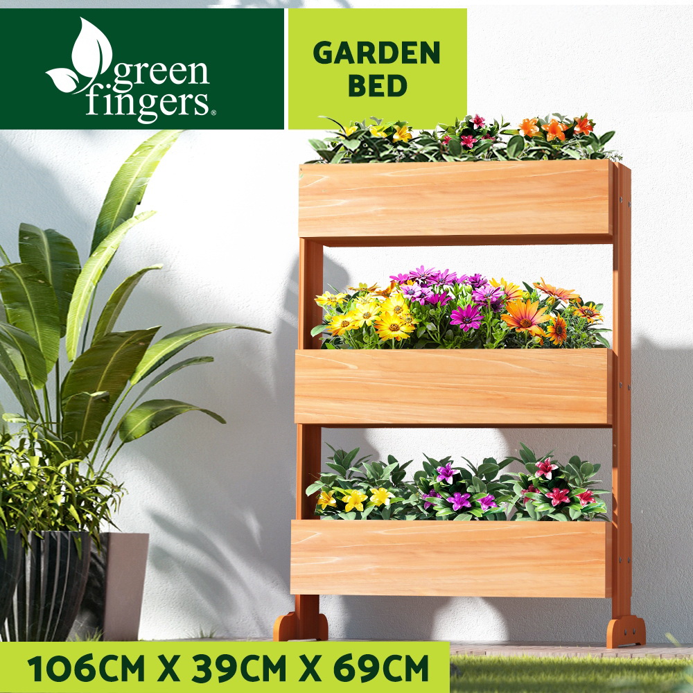 Green Fingers Garden Bed Elevated 69x39x106cm Wooden Planter Box Container Herb - Image 3