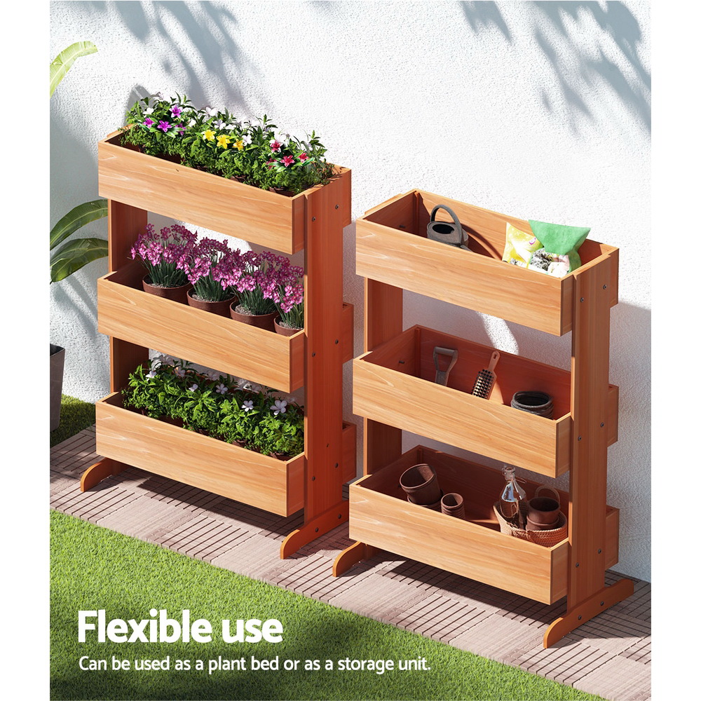 Green Fingers Garden Bed Elevated 69x39x106cm Wooden Planter Box Container Herb - Image 6