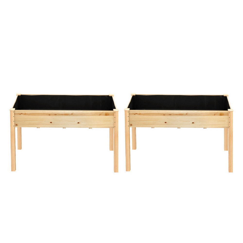 Green Fingers Raised Garden Bed 2x Elevated 120x60x80cm Wooden Planter Box Container - Image 3