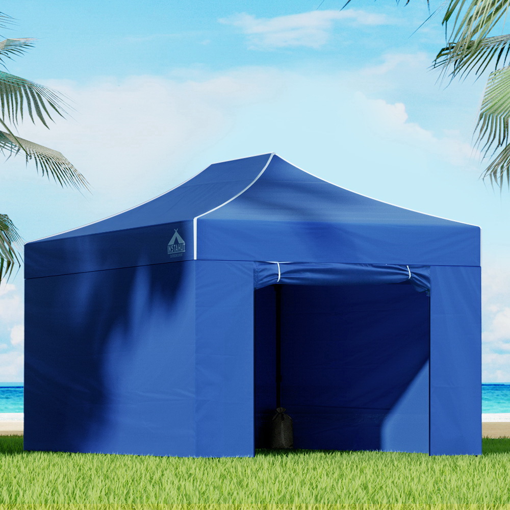 Instahut Gazebo 3x4.5 Pop Up Marquee Folding Tent Wedding Gazebos Camping Outdoor Shade Canopy Blue - Image 1