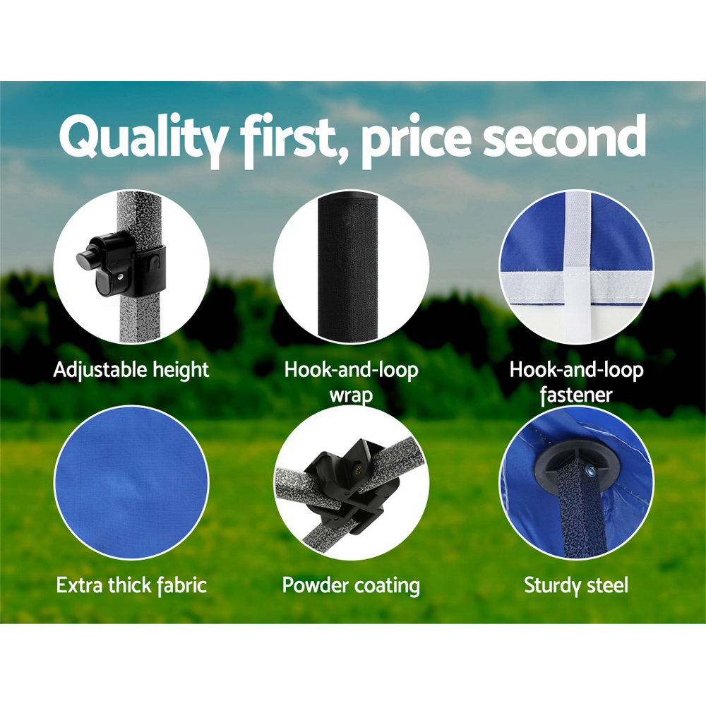 Instahut Gazebo 3x4.5 Pop Up Marquee Folding Tent Wedding Gazebos Camping Outdoor Shade Canopy Blue - Image 6