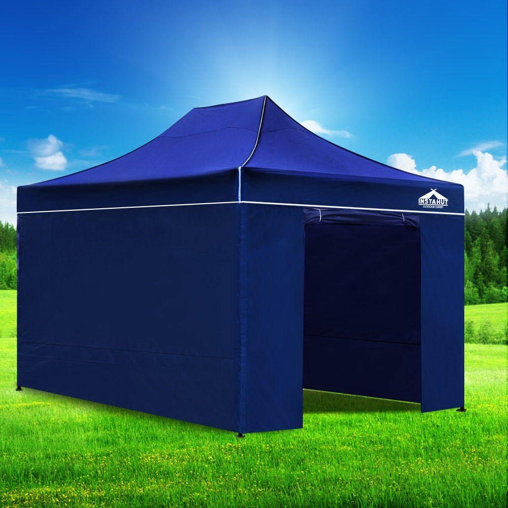 Instahut Gazebo 3x4.5 Pop Up Marquee Folding Tent Wedding Gazebos Camping Outdoor Shade Canopy Blue - Image 7