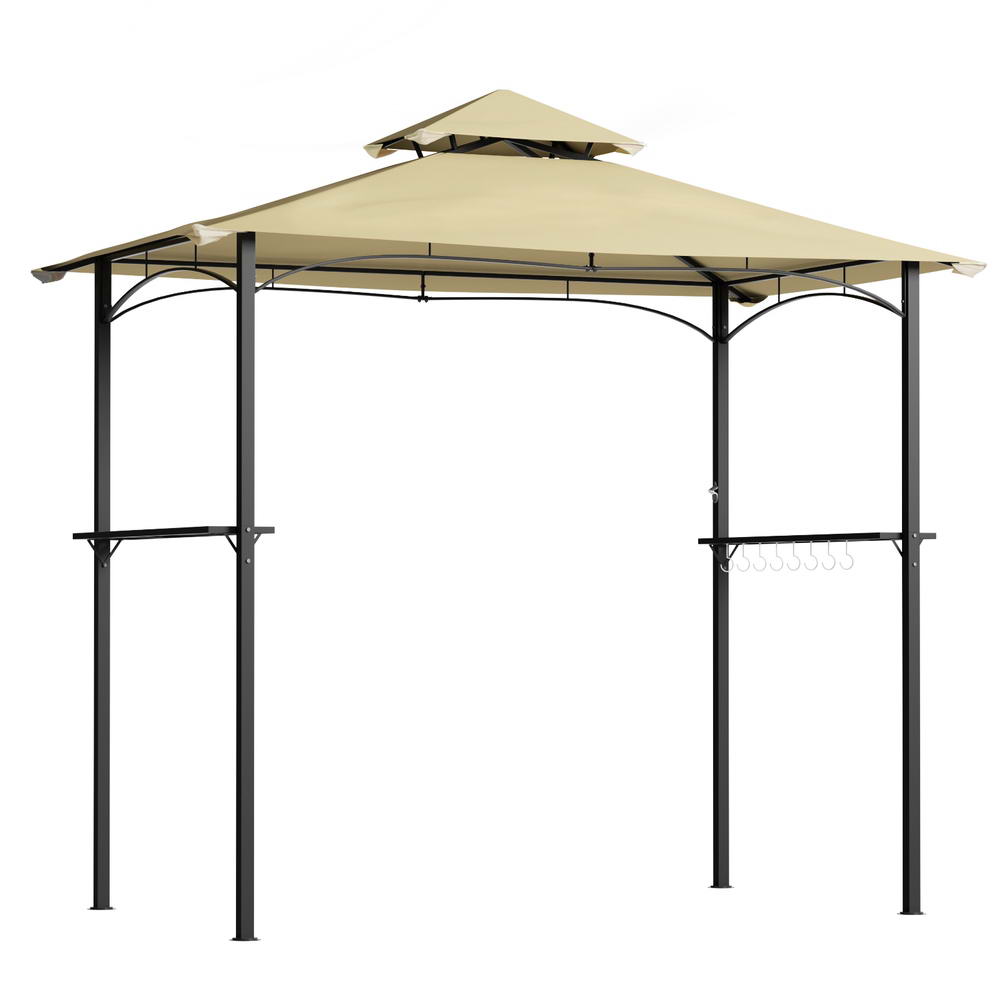 Instahut Gazebo Outdoor Patio Marquee BBQ Grill Shelter Garden Shade Hooks Beige - Image 7