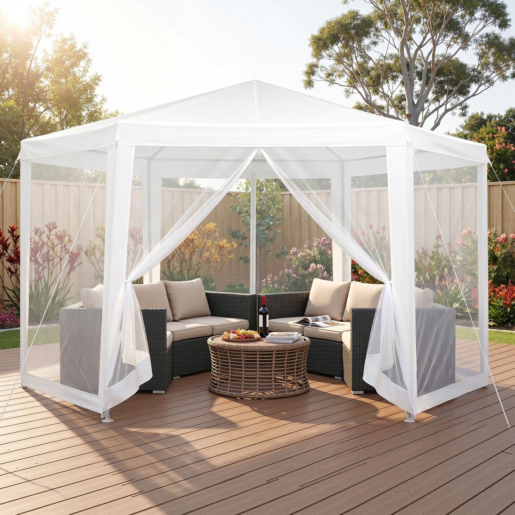 Instahut Gazebo?2x2m Marquee Wedding Party Tent Outdoor Camping Mesh Wall Canopy Shade Gazebos Navy - Image 1
