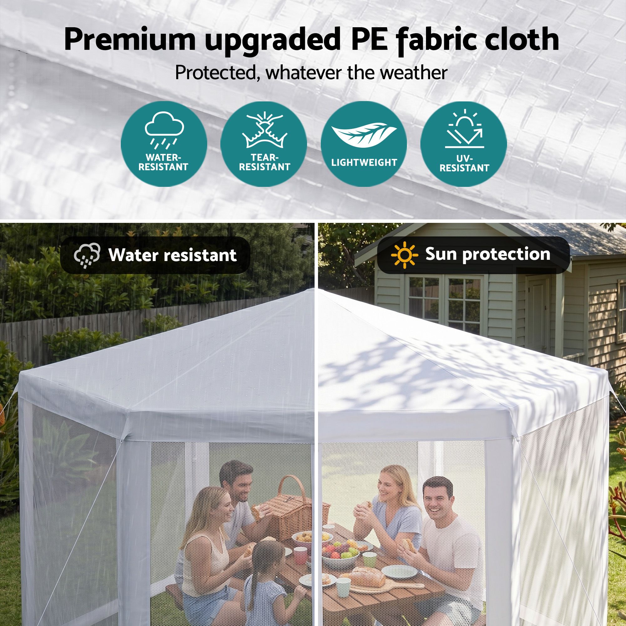 Instahut Gazebo?2x2m Marquee Wedding Party Tent Outdoor Camping Mesh Wall Canopy Shade Gazebos Navy - Image 7