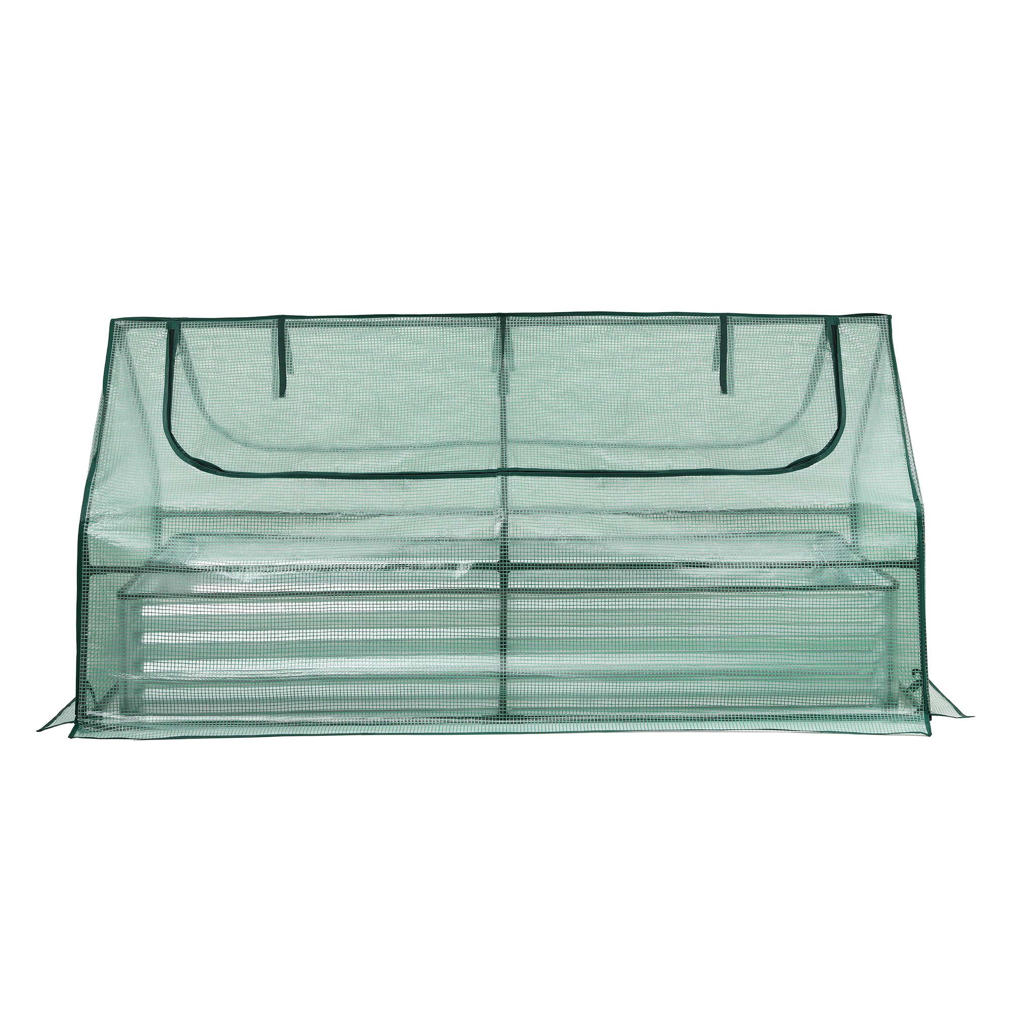 Green Fingers Raised Garden Bed with Greenhouse 3 in 1 Galvanised Planter Box Kit - Image 3